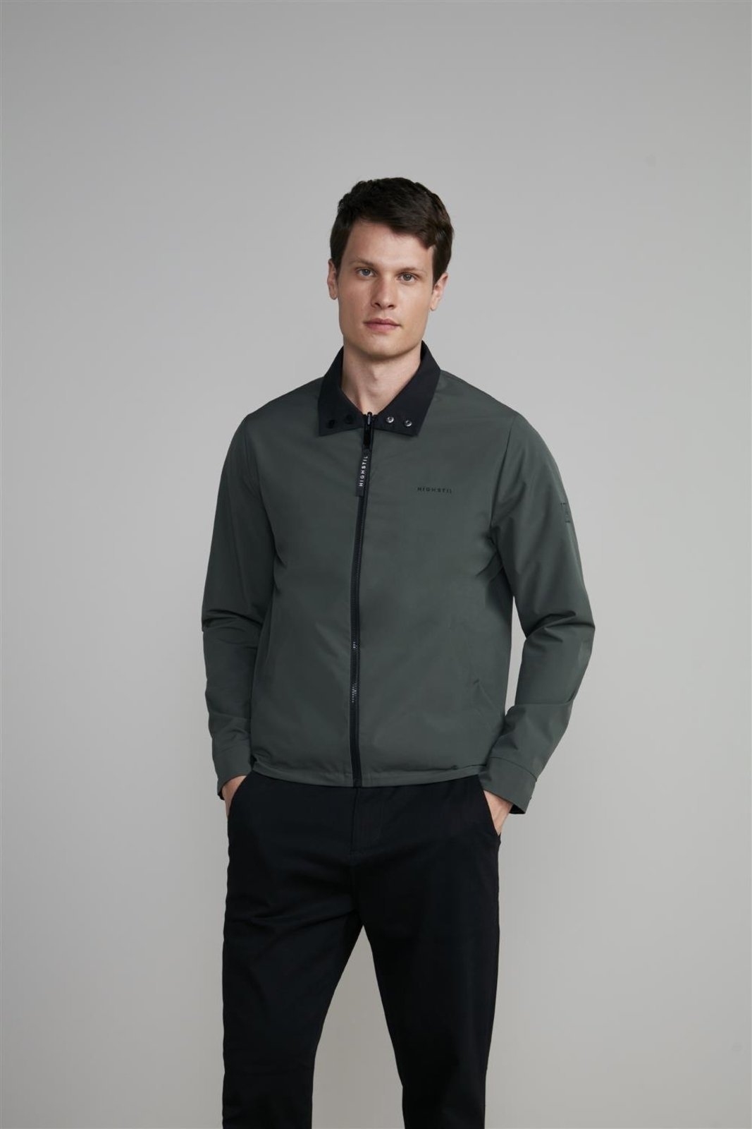 HIGHSTIL Jaqueta Dupla Face - Preto / Verde