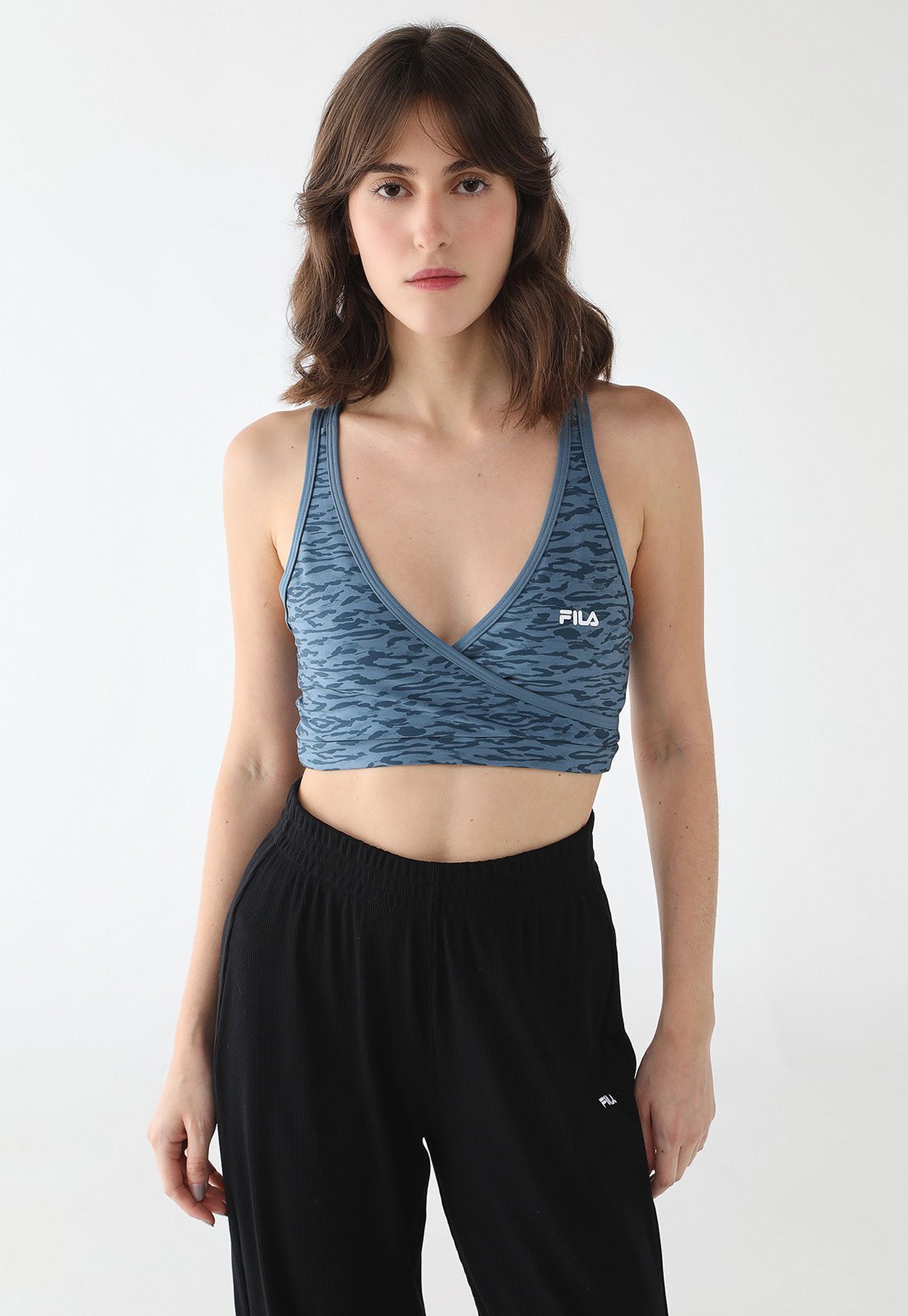 Vista 2 Top Feminino Fila Line Movement azul Fila azul