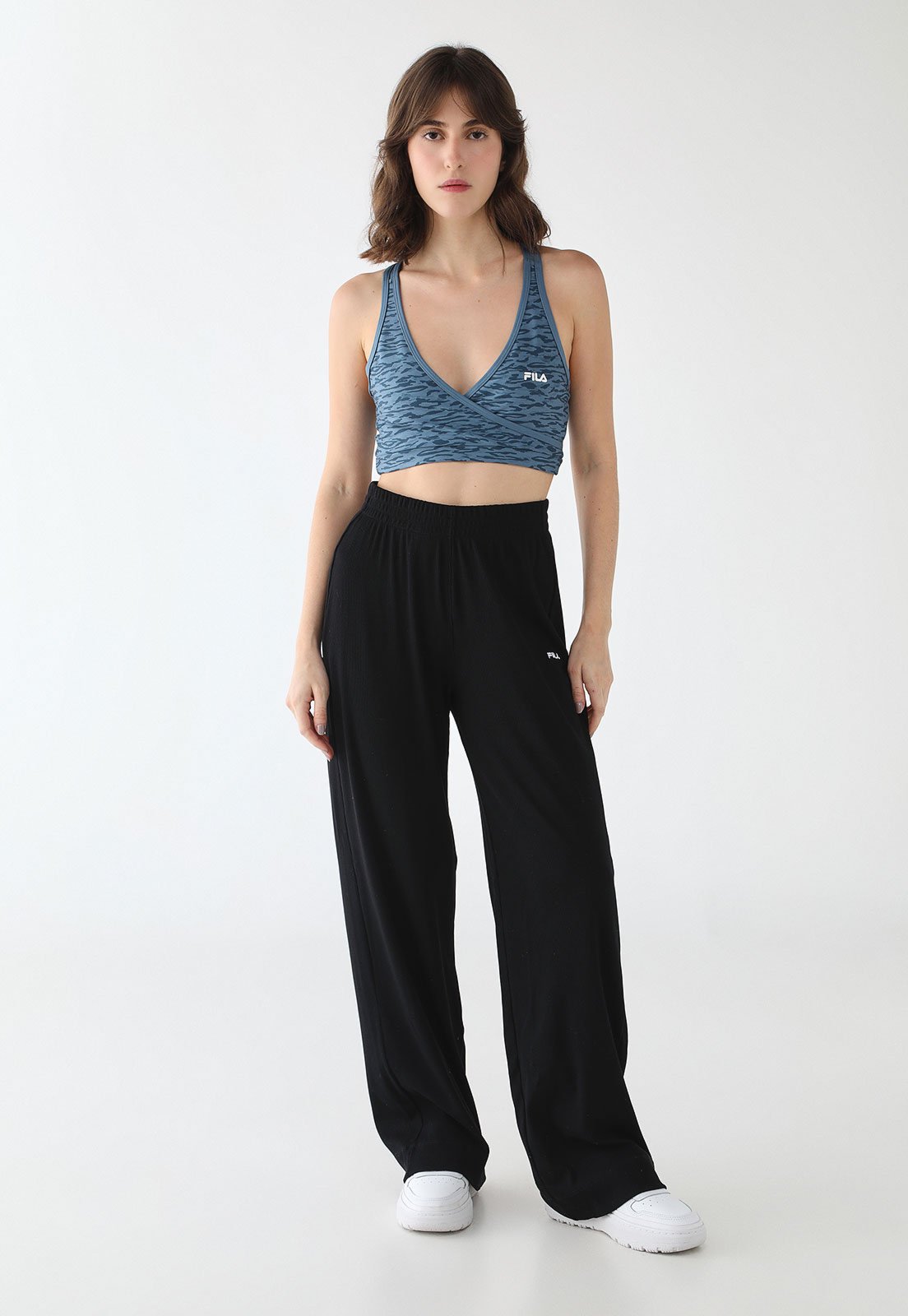 Vista 3 Top Feminino Fila Line Movement azul Fila azul