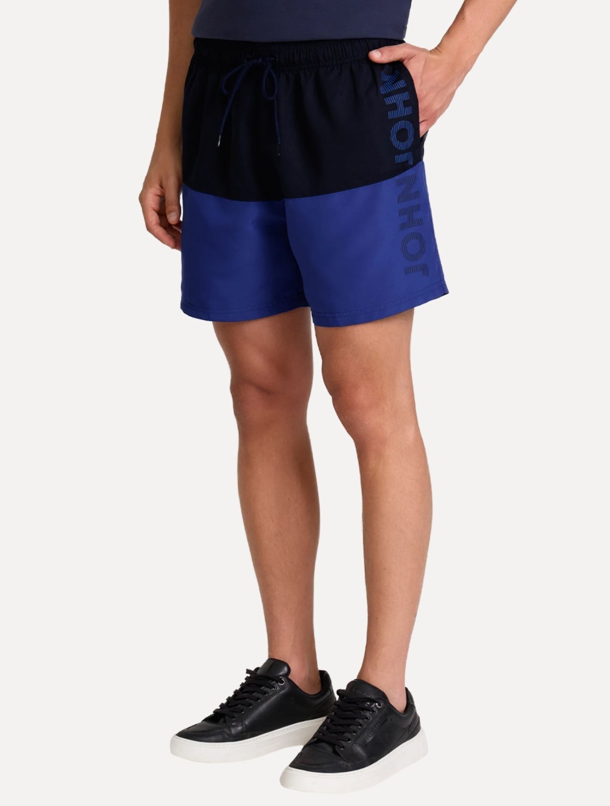 Short John John Masculino Regular Fit Bicolor Navy Blue Azul Escuro