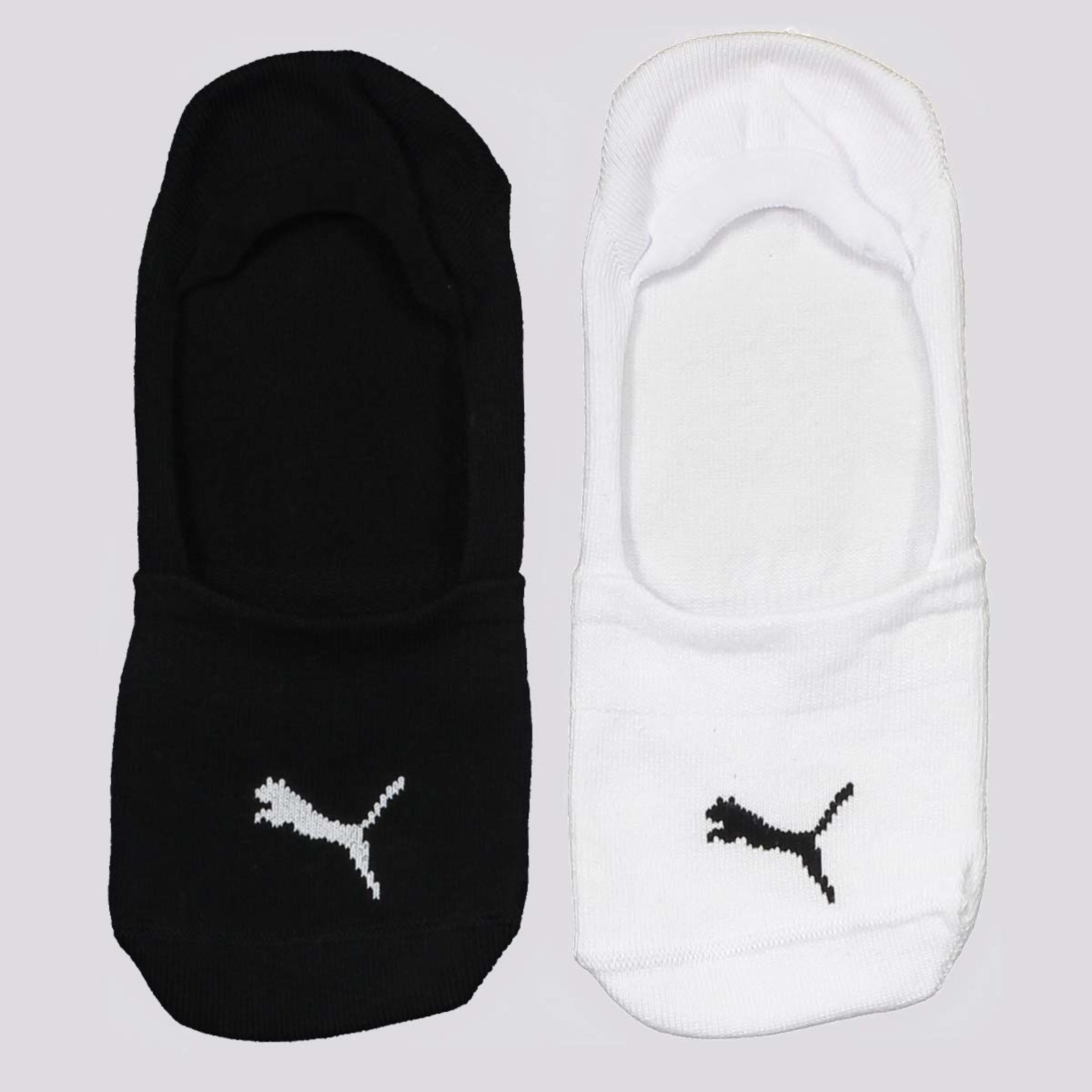 Vista 3 Kit Meia Puma Sapatilha 2 Pares Branca e Preta preto Puma preto