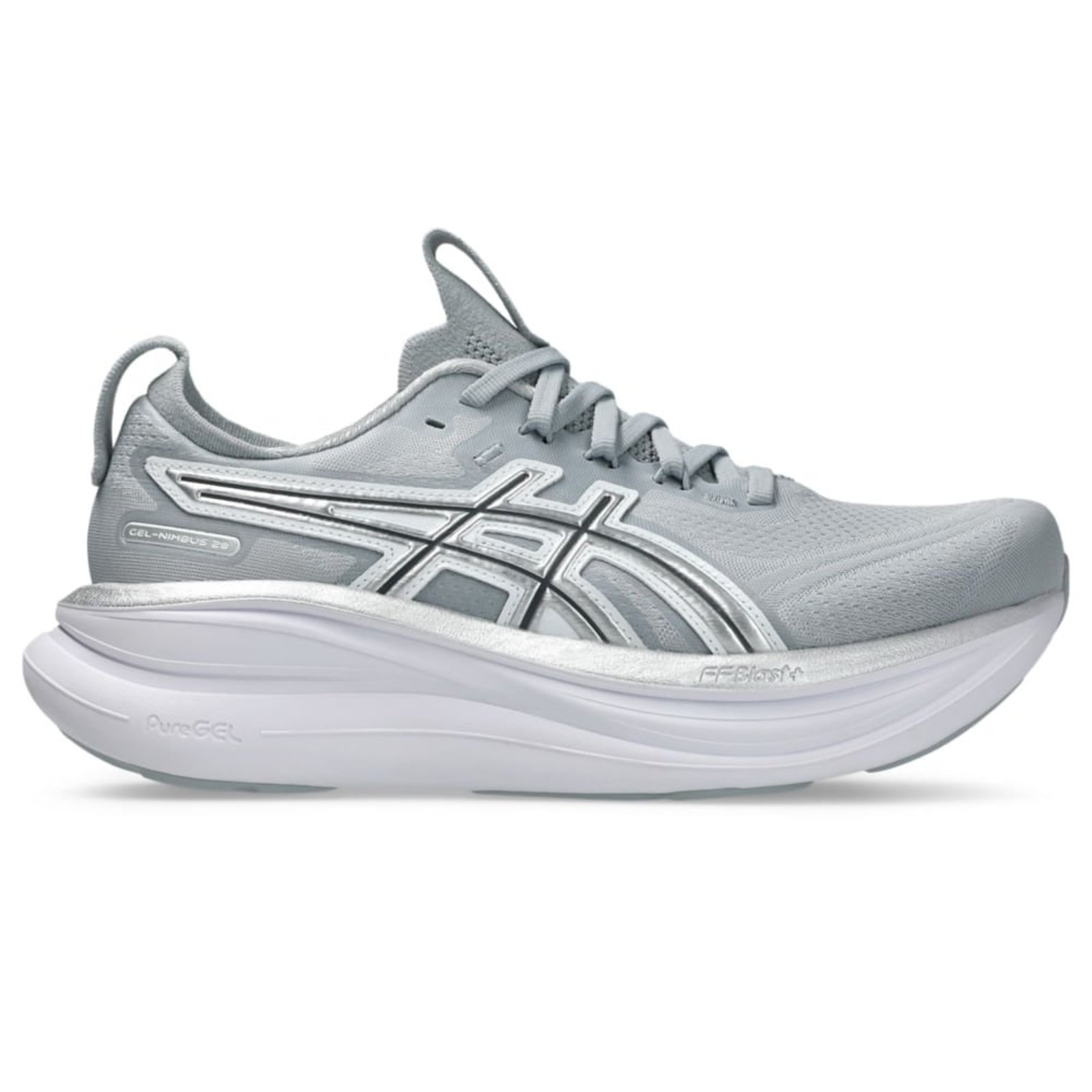 Vista 3 Tênis ASICS GEL Nimbus 28 Atc - Masculino Prata cinza ASICS cinza