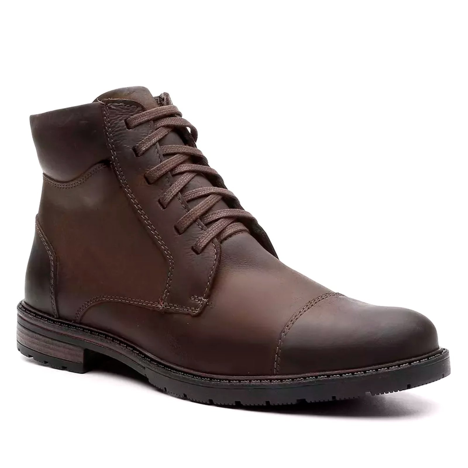 Bota Coturno Masculino Casual em Couro Vittal Café
