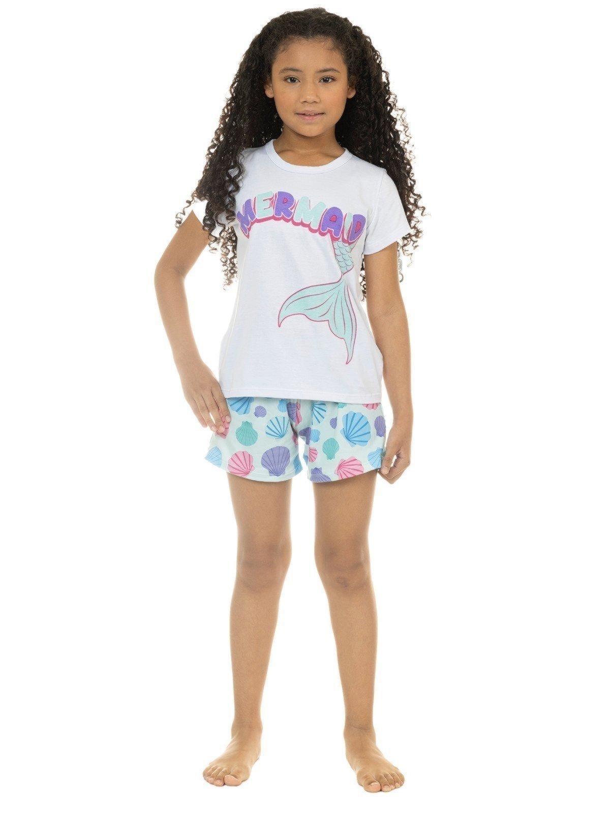 Pijama de Verão Menina Magicamente Mermaid