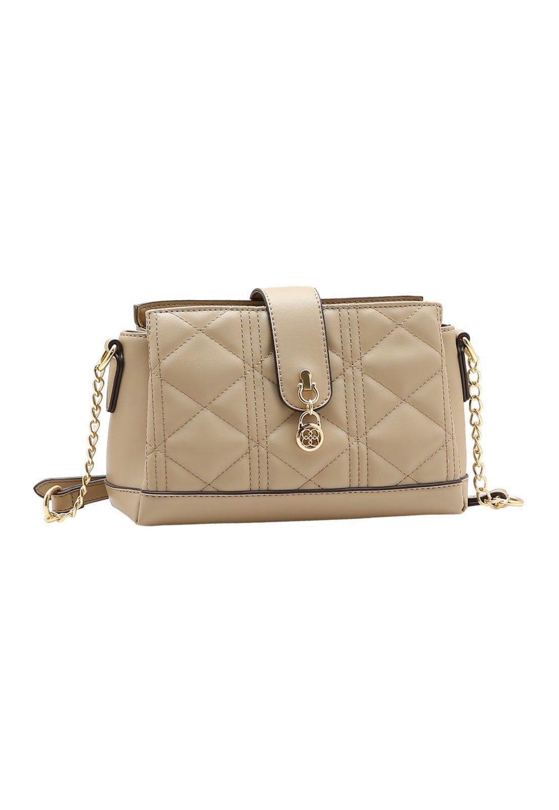 Bolsa Feminina Chenson Transversal Matelassê Elegance 3485682 Natural