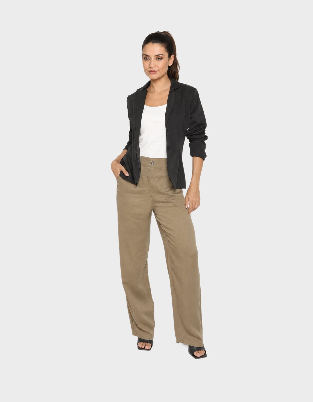Casaco Feminino Pompier Alongado em New Span Preto