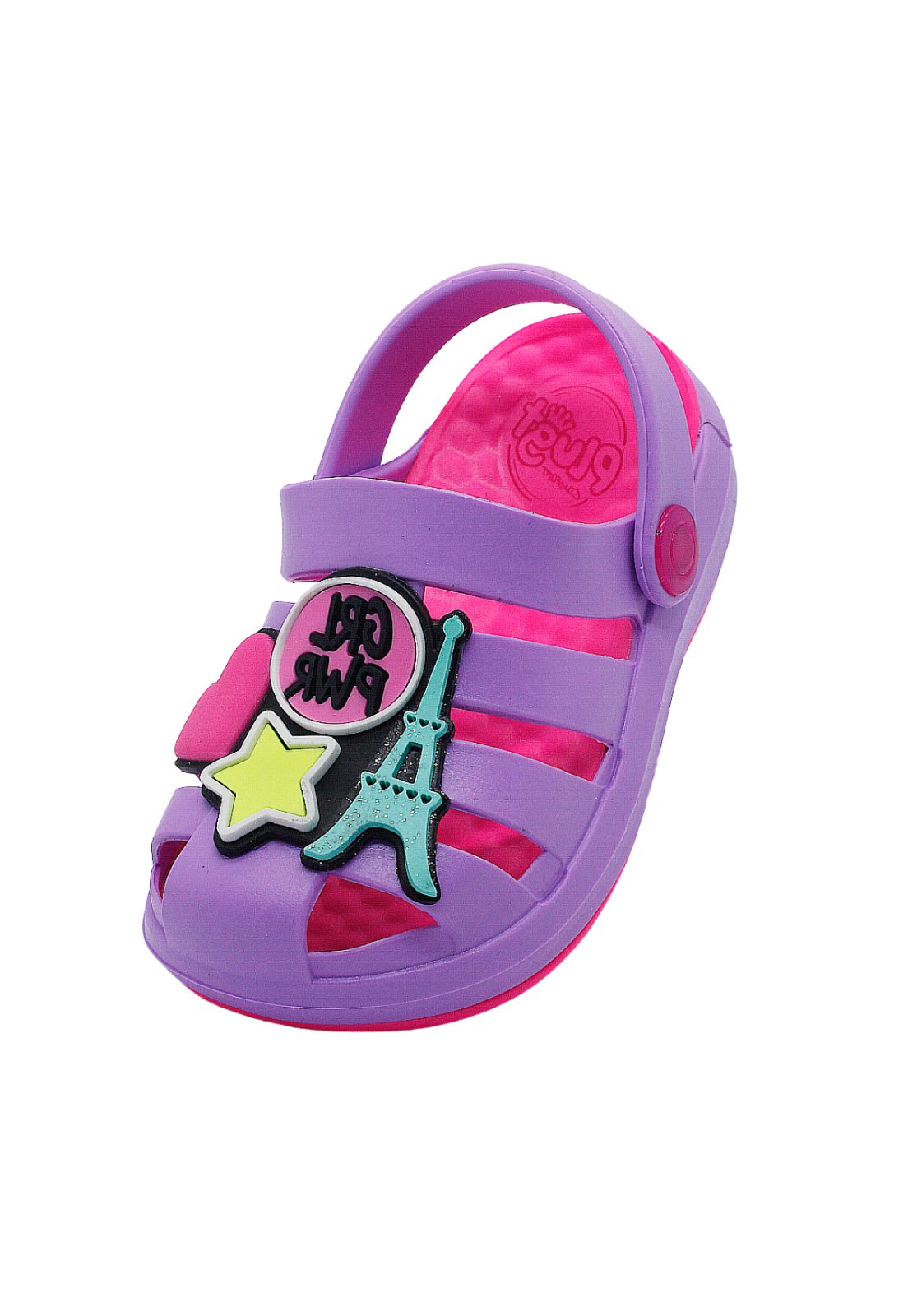 Infantil - Sandália Babuche Plugt Menina Pop Paris Girl Power Lilás