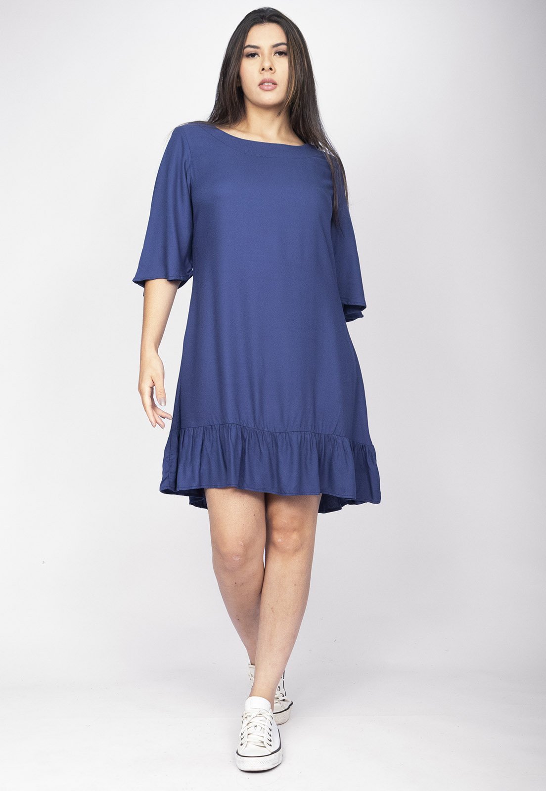Vista 2 Vestido Amazonia Vital Curto Viscose Amazonia Vital azul