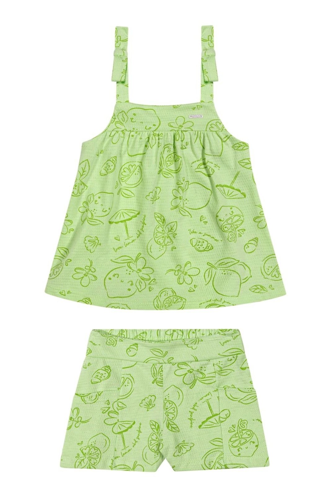 Infantil - Conjunto Menina Estampa Frutas Elian Verde