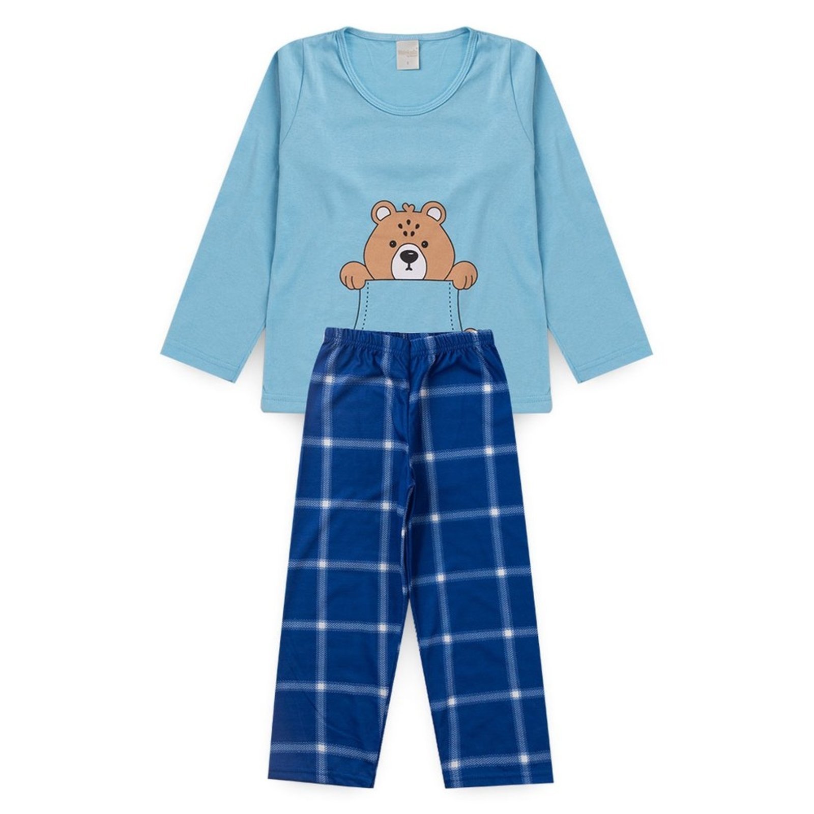 Vista 2 Pijama Molekada Menino Longo Urso cinza Molekada cinza