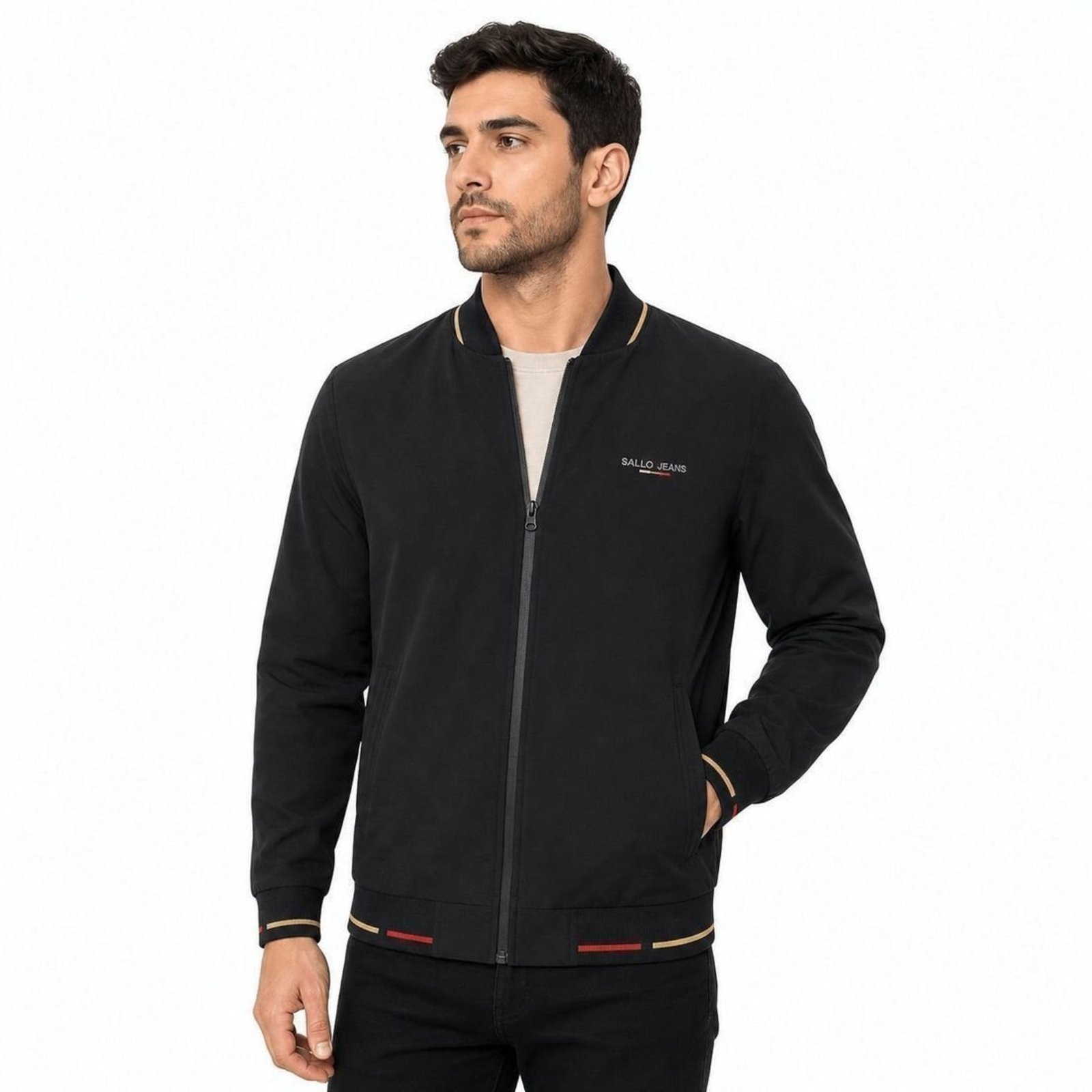 Jaqueta Bomber Sallo Brand Preta 0002 - Preto - Sallo