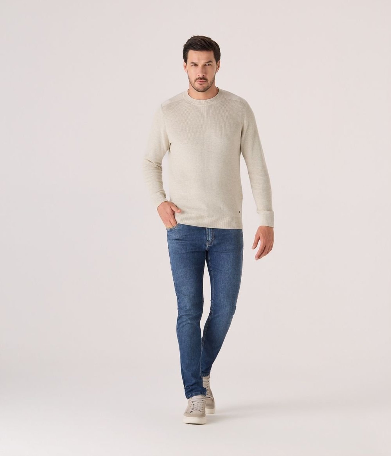Calca Makenji Jeans Slim Masculina Azul Medio