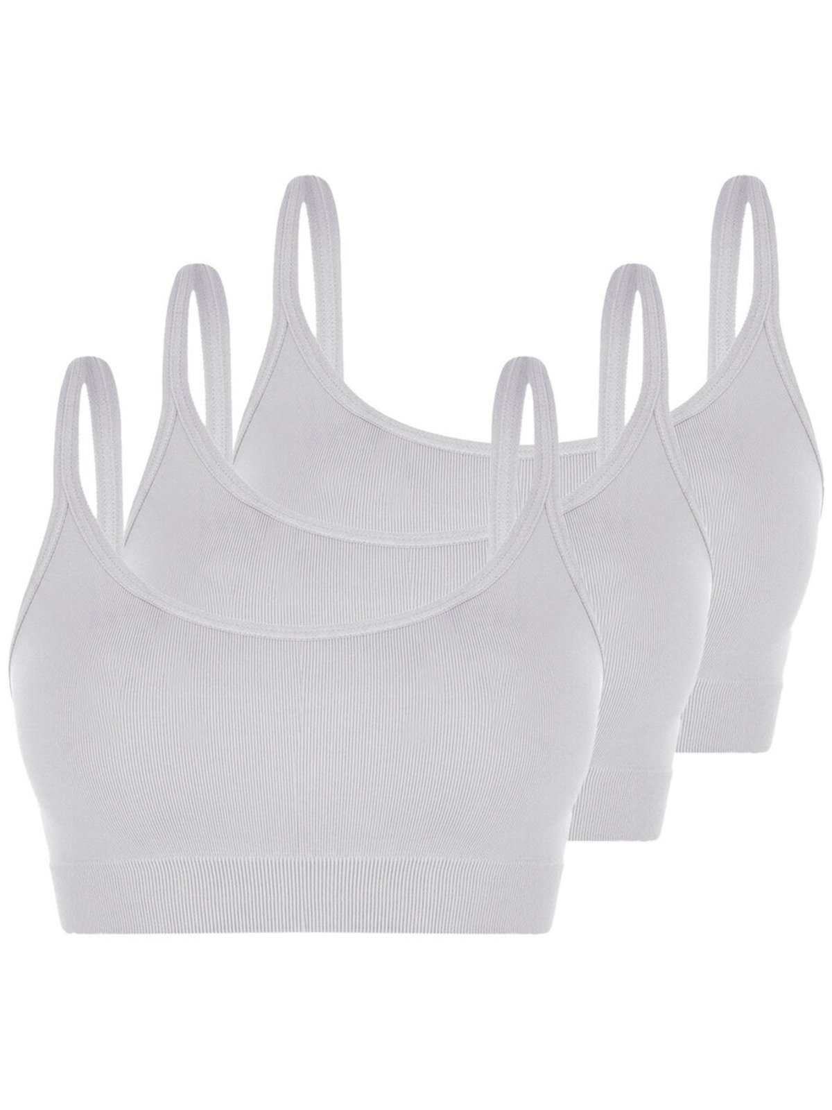 Kit com 3 Tops sem Aro e sem Bojo Loba 41018-001 Branco