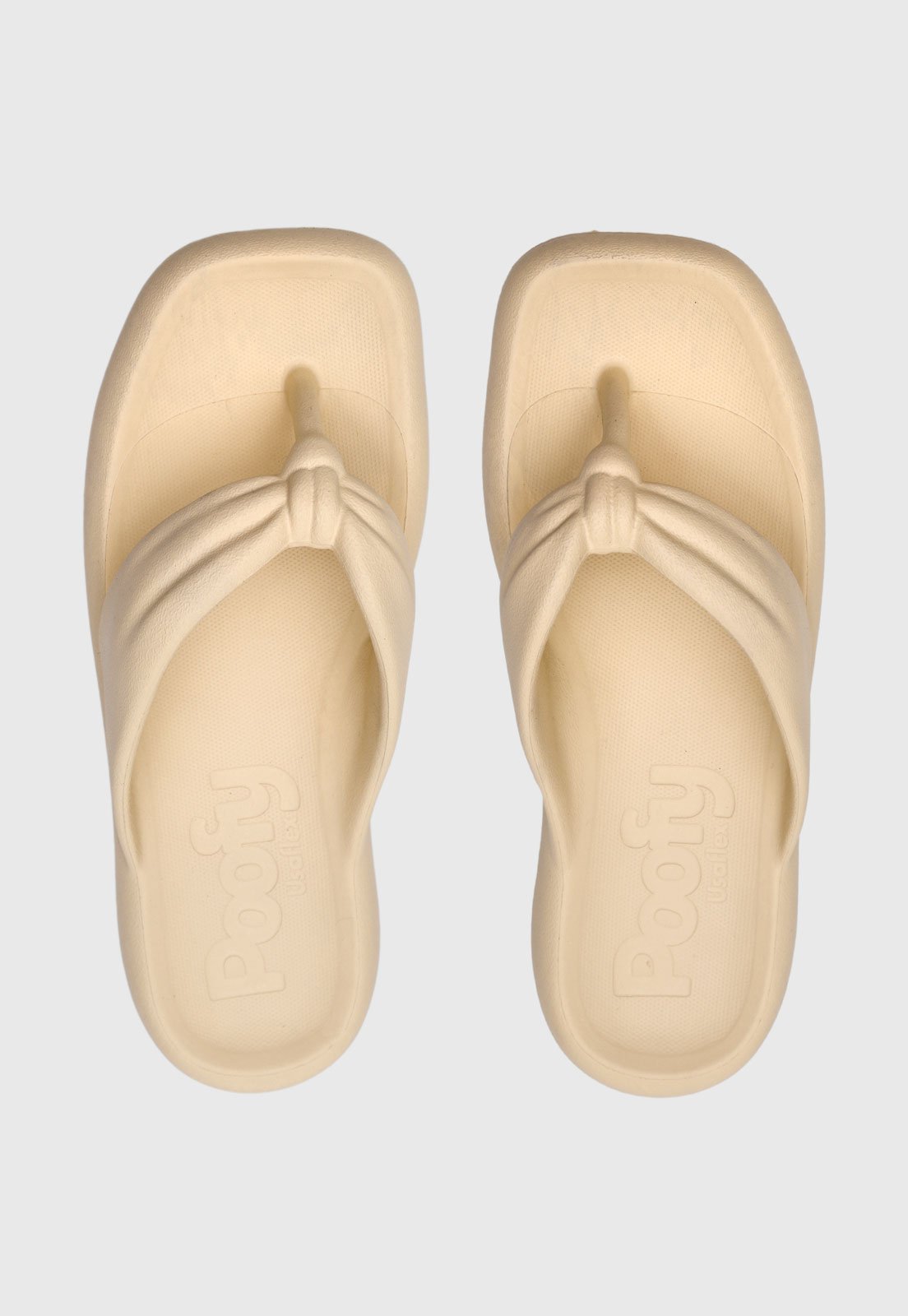 Chinelo Dedo Feminino Usaflex Tira Nó Bege