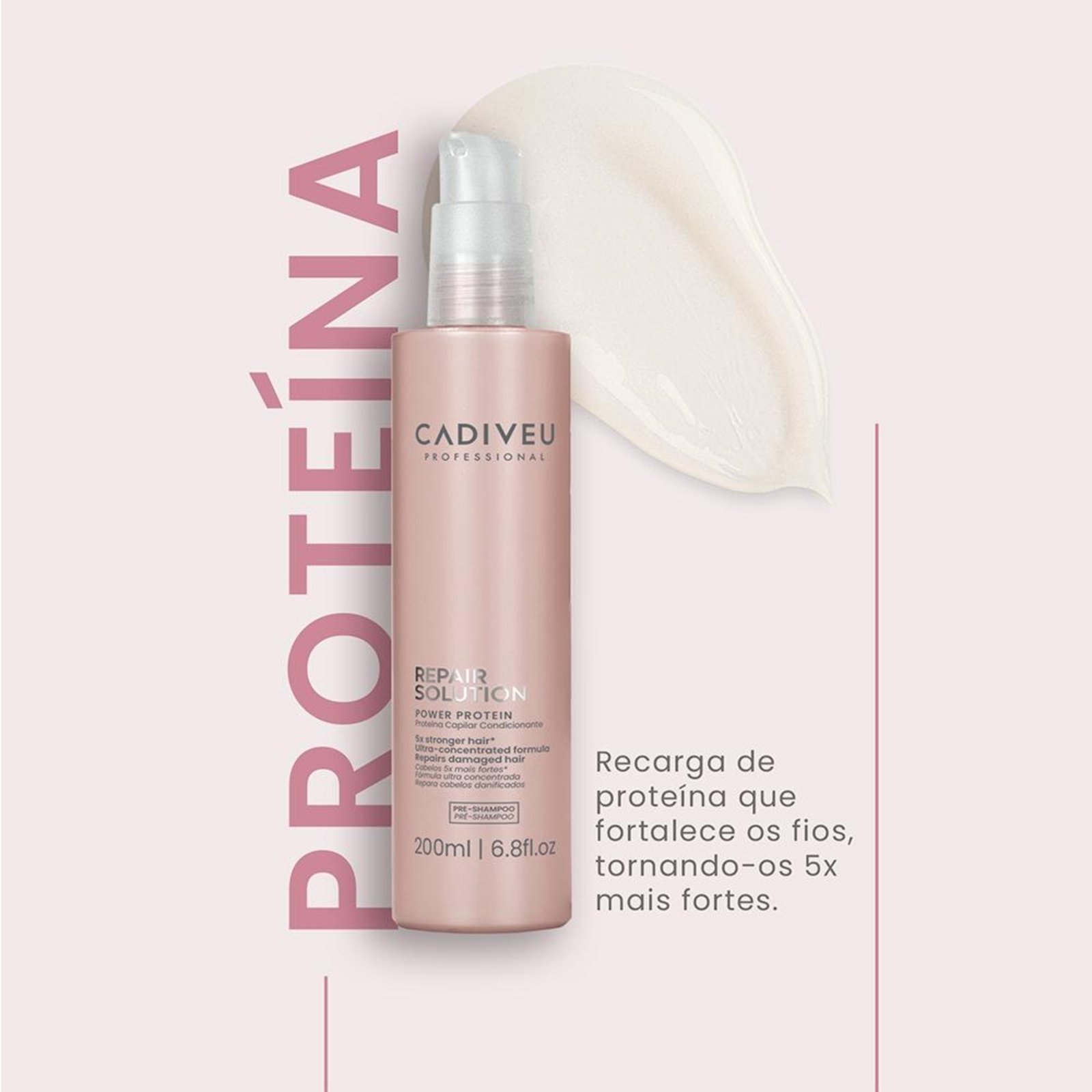 Vista 3 Cadiveu Repair Solution Proteína Pré Shampoo 200ml Cadiveu Professional incolor Cadiveu Professional incolor
