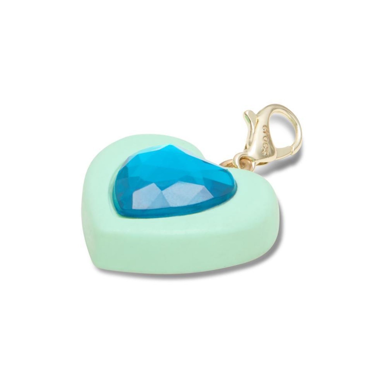 Vista 3 Infantil - Jibbitz™ Pingente de Coração Azul Com Gema UNICO Branco Crocs branco azul
