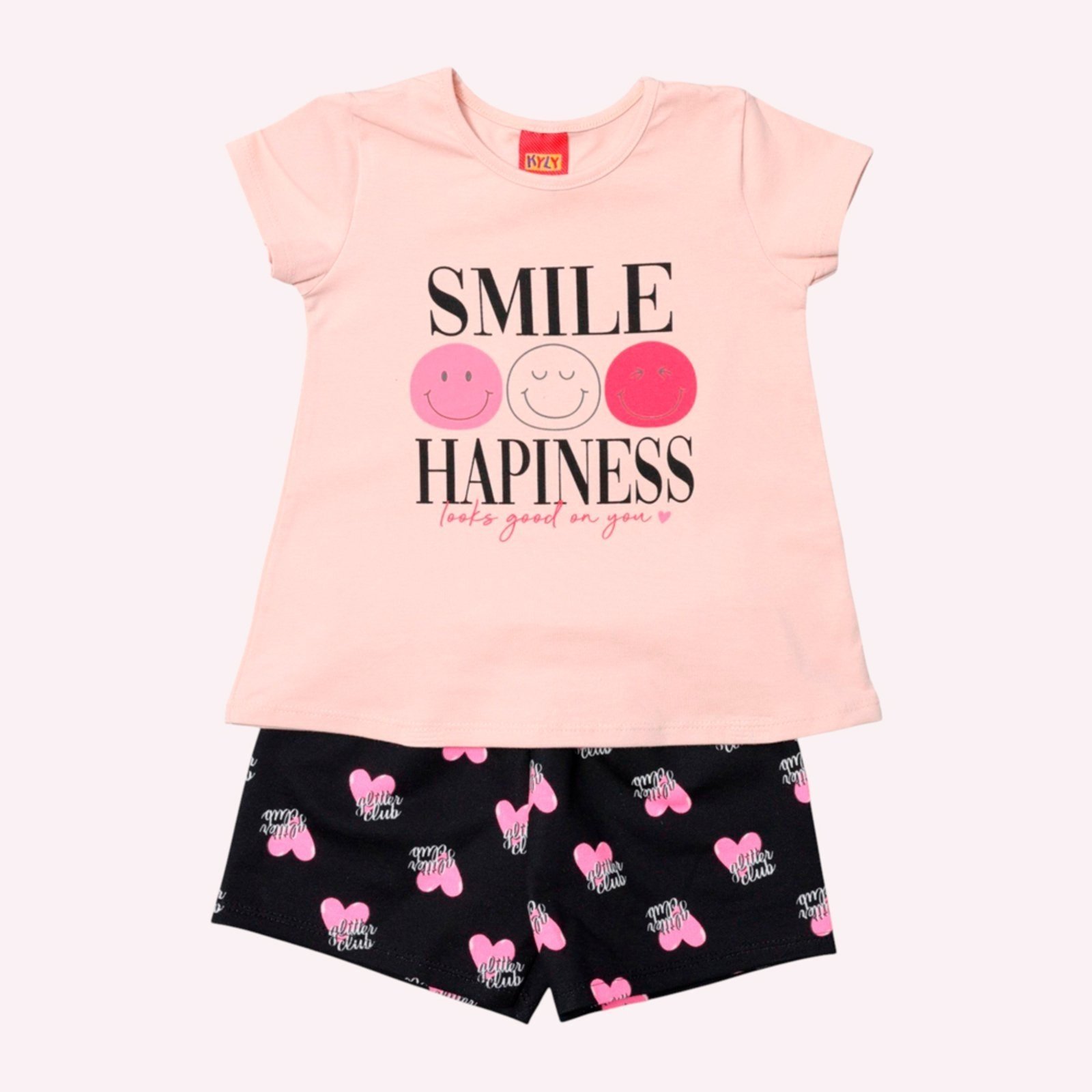 Vista 2 Infantil - Conjunto Menina Smile Kyly rosa Kyly rosa