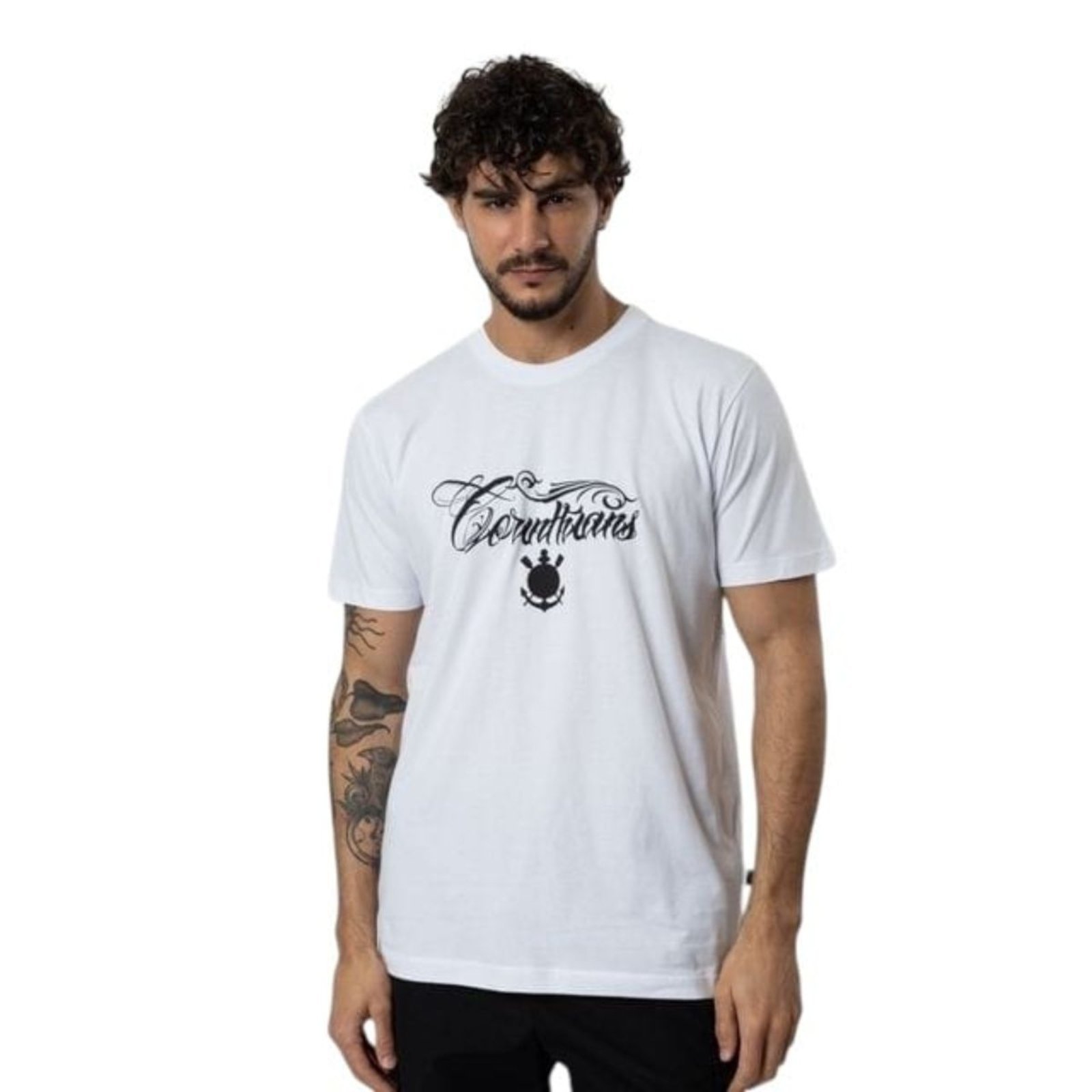 Camiseta Corinthians Masculina Proteção Gloriosa Branco