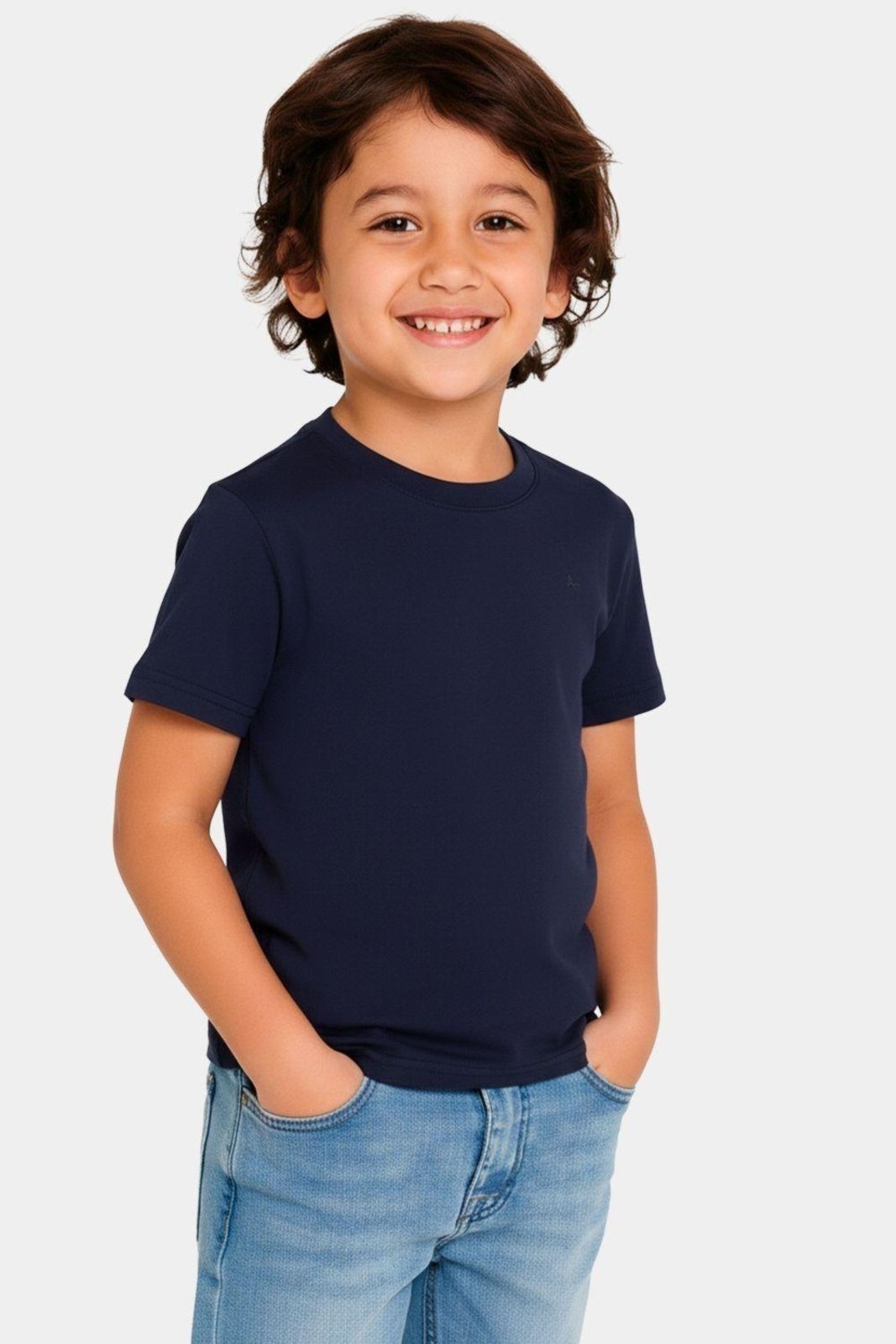 Infantil - Camiseta Aramis Básica Cinza Marinho