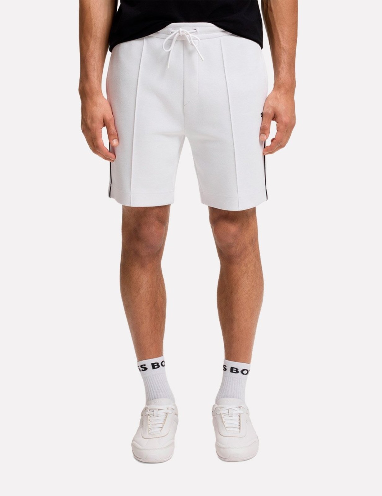 Bermuda Hugo Boss Masculina Regular Moletom Stretch JT_Join Headlo Branca