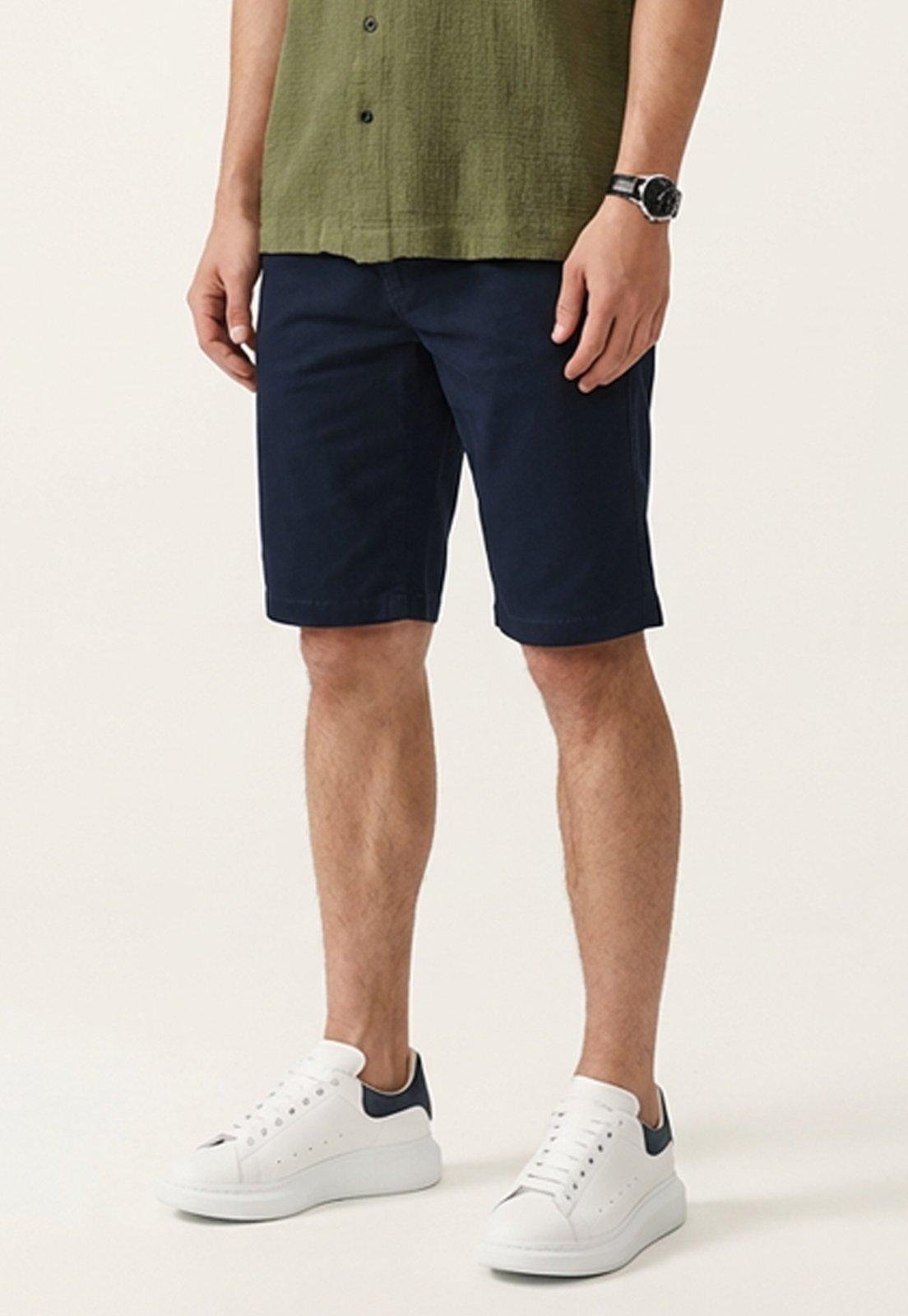 Vista 2 Bermuda Chino Masculina Sarja Regular Fit com Elastano Macaw bege/cáqui Macaw bege/cáqui