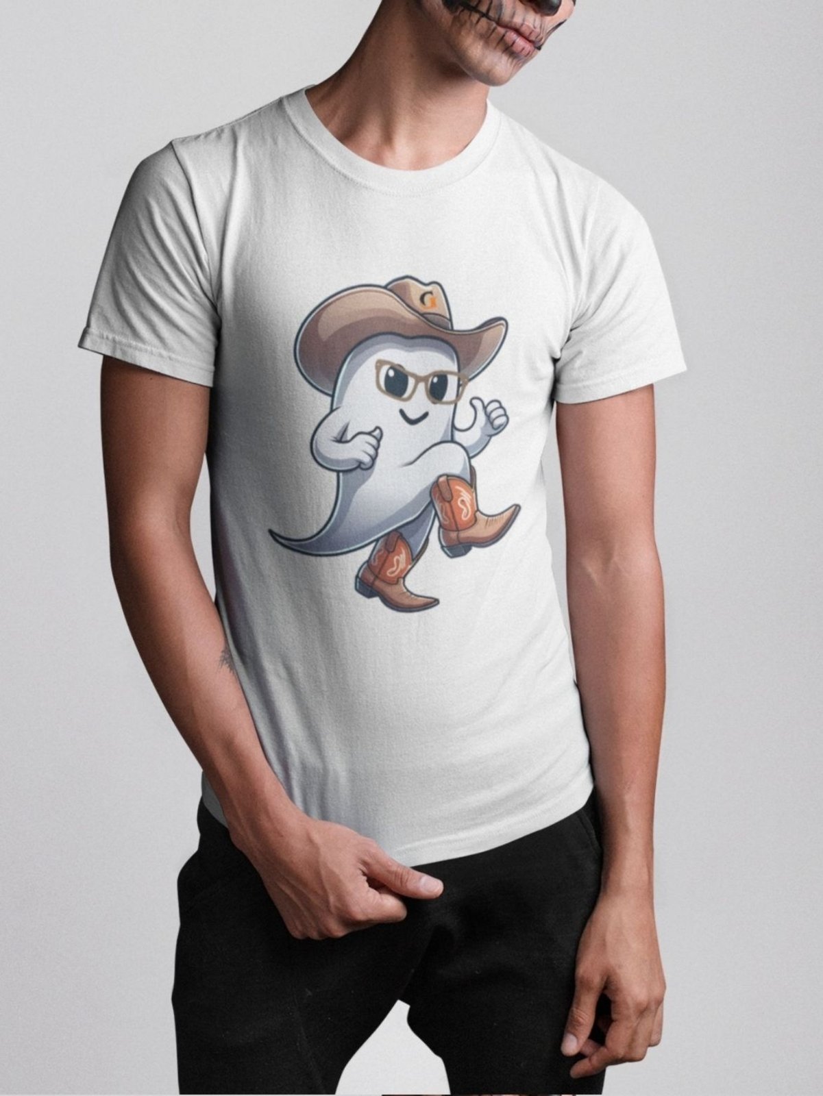 Camiseta Básica Masculina GuGi Cowboy Fantasma Branco