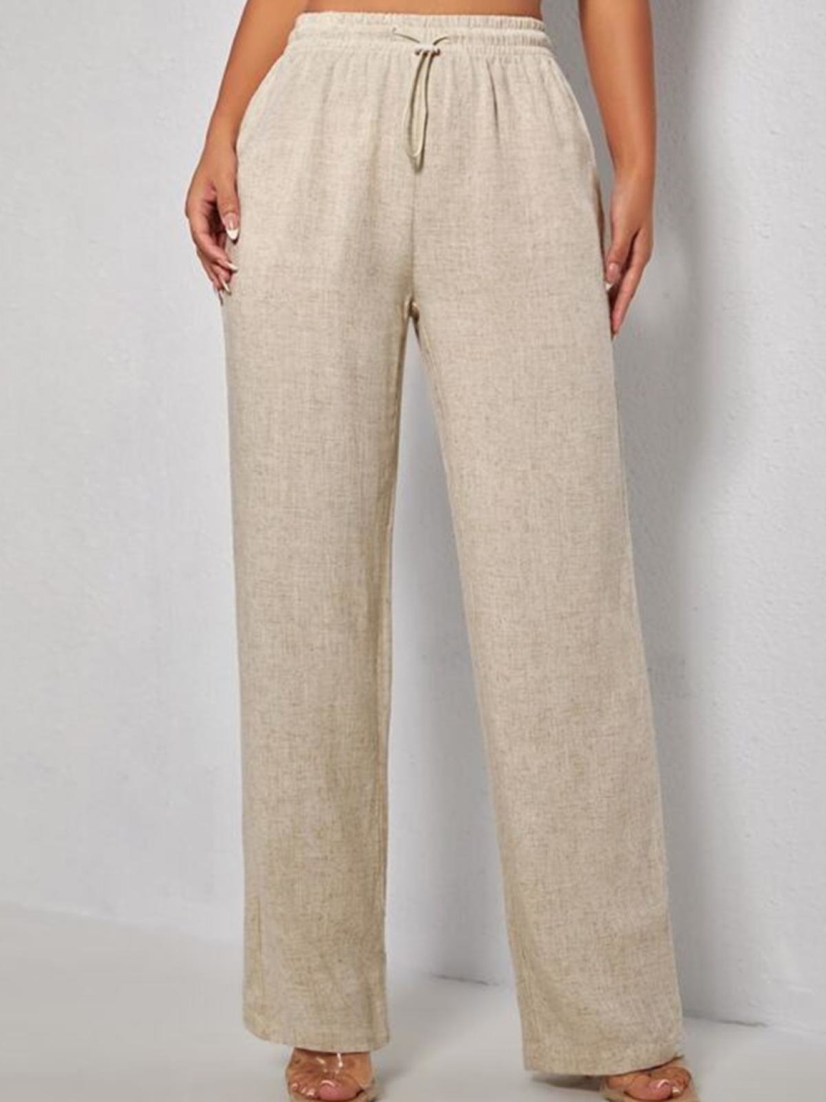 Vista 2 Calça Pantalona Expresso De Linho nude Expresso nude
