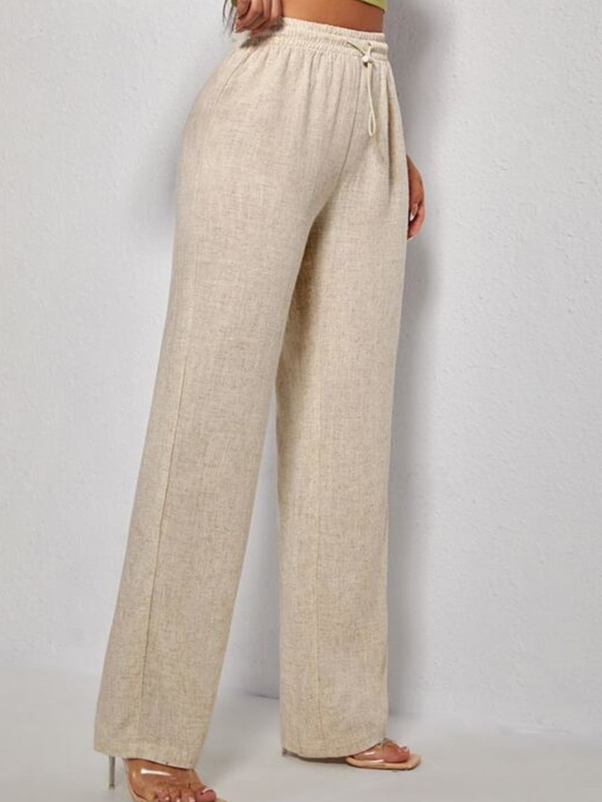 Vista 3 Calça Pantalona Expresso De Linho nude Expresso nude