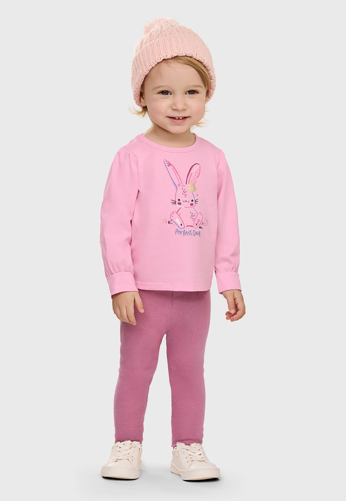 Conjunto Elian Estampa Coelho Rosa