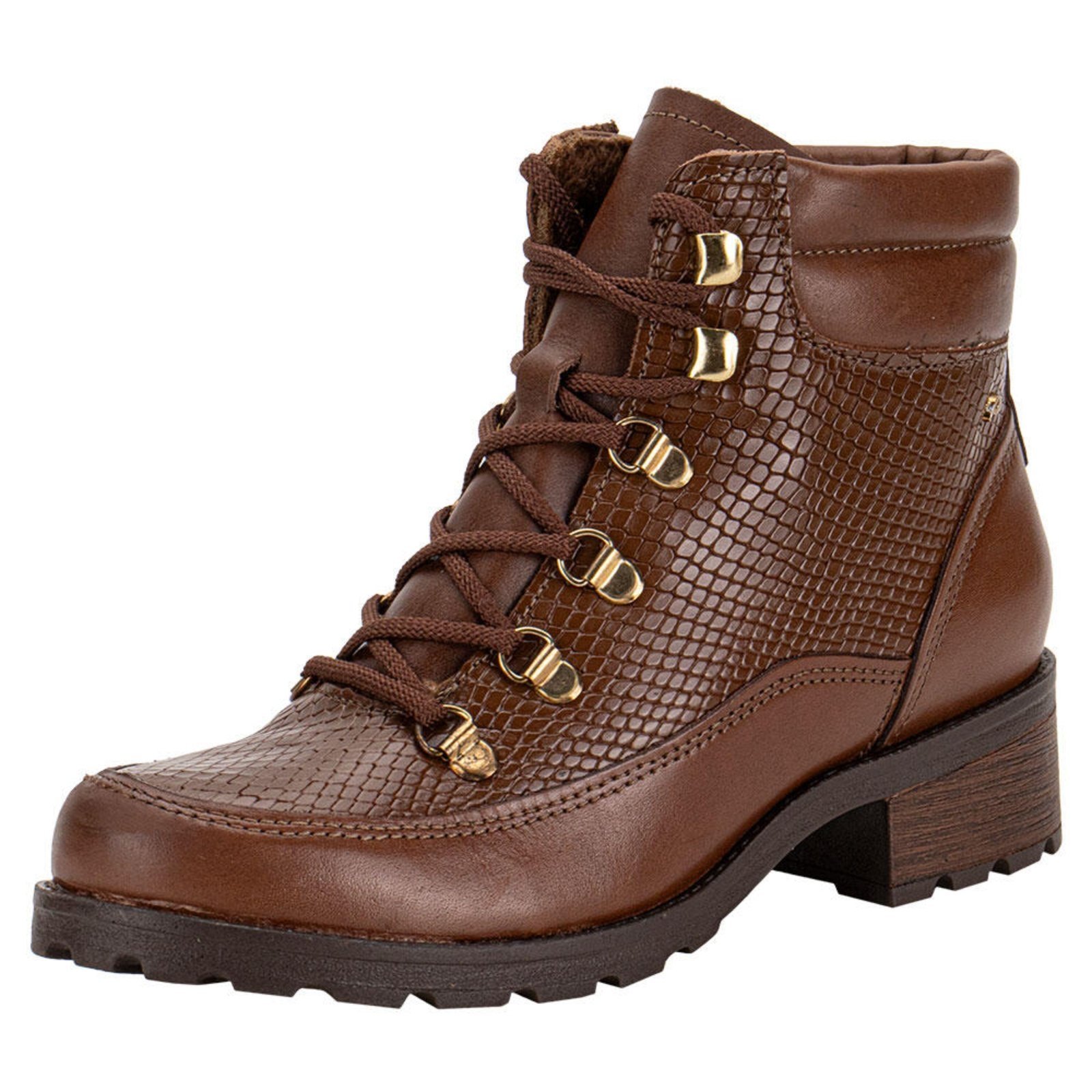 Bota Feminina Coturno Pegada 281418 6071418 Caramelo
