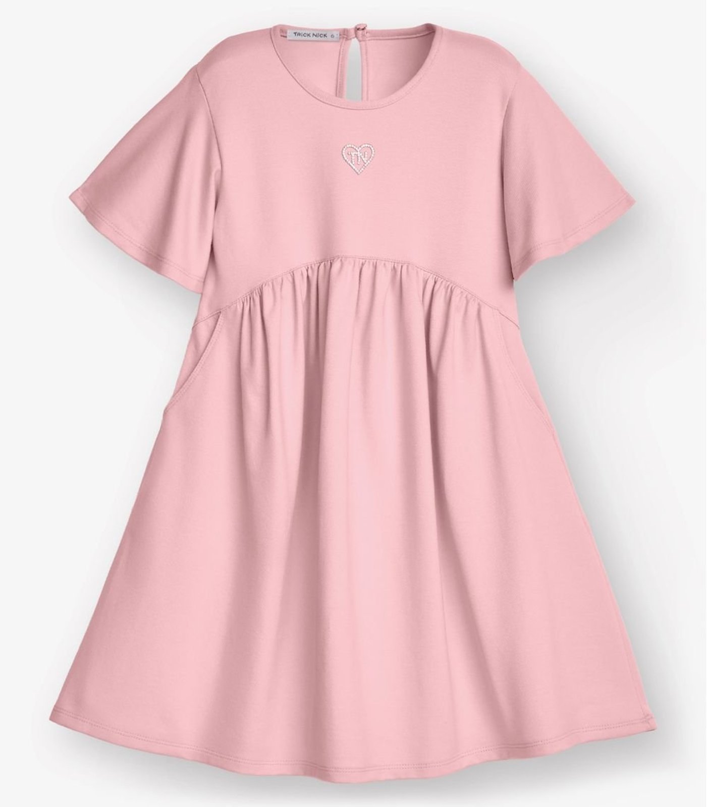Infantil - Vestido Moletinho Denim Menina Trick Nick Rosa