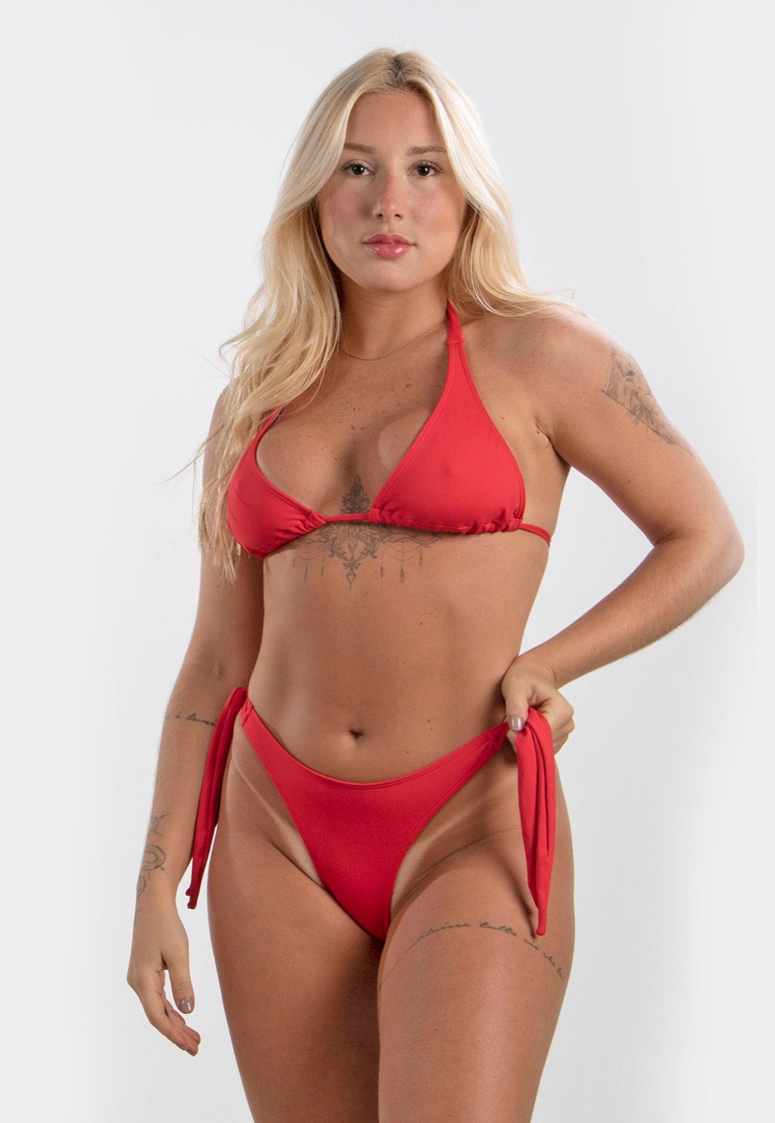 Biquíni Diluxo Calcinha Larga Cortinão Moda Praia Vermelho