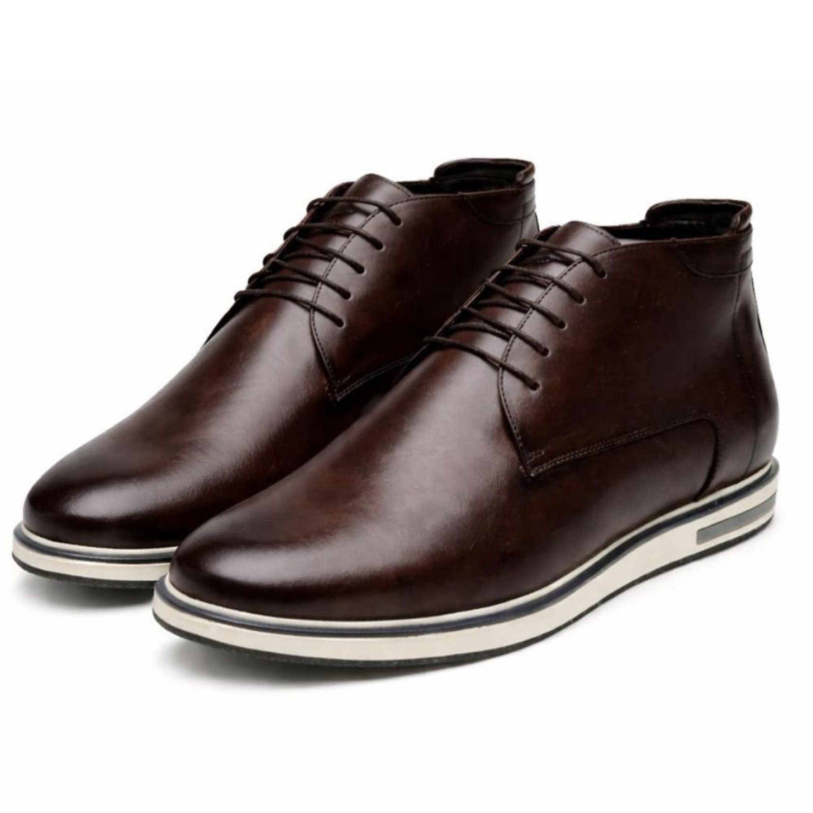 Sapato Masculino Social Anna Andrade Bota Casual Em Couro Mocassim Versátil Conforto Café