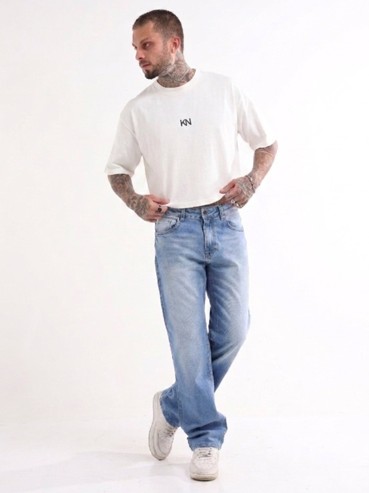 Calça Jeans Masculina Skatista Larga Street Bag Reta Koenig