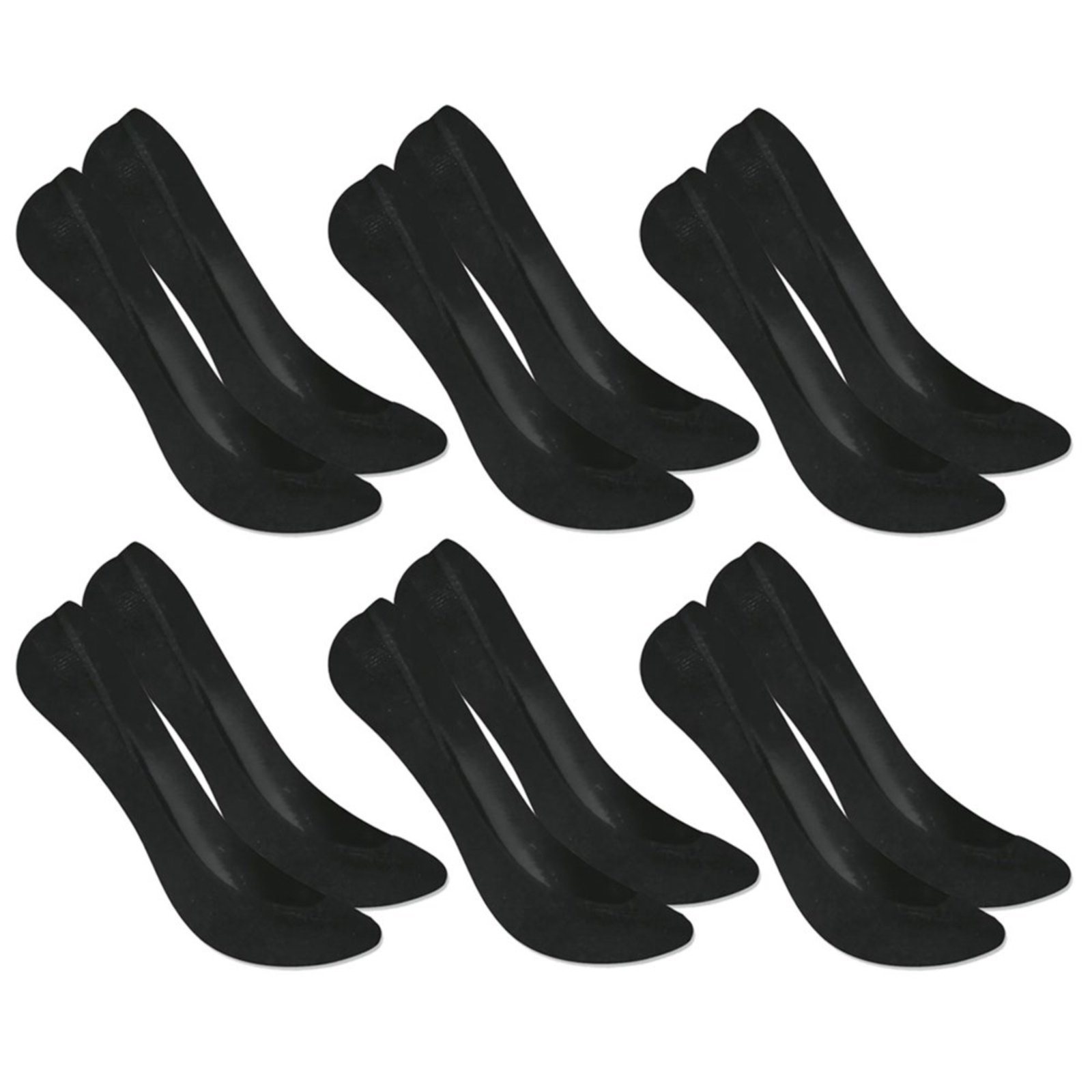 Kit 6 Pares de Meia Selene Sapatilha Super Invisível Feminina – Preto