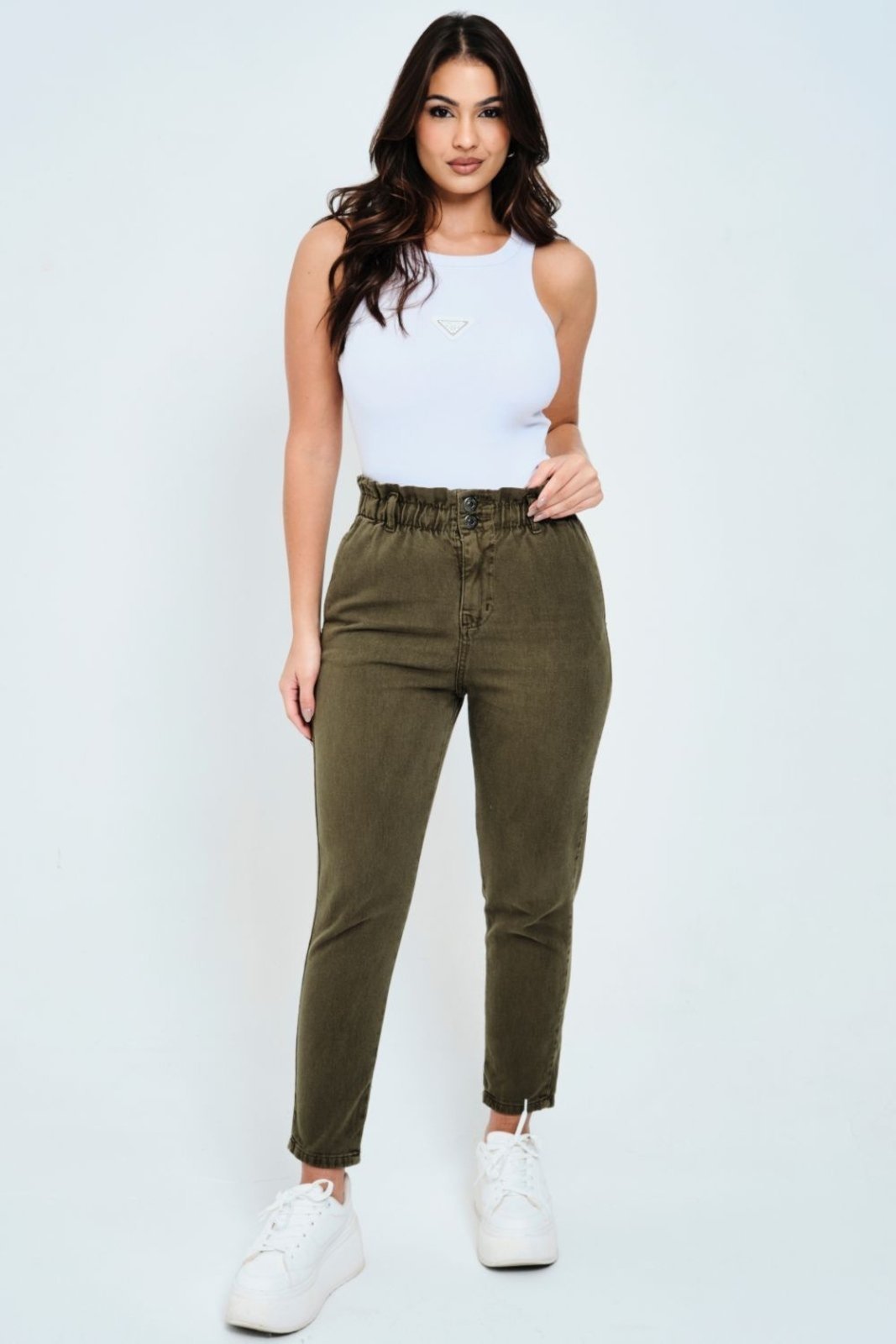 Calça Sarja Feminina Clochard Planet Girls Verde Escuro