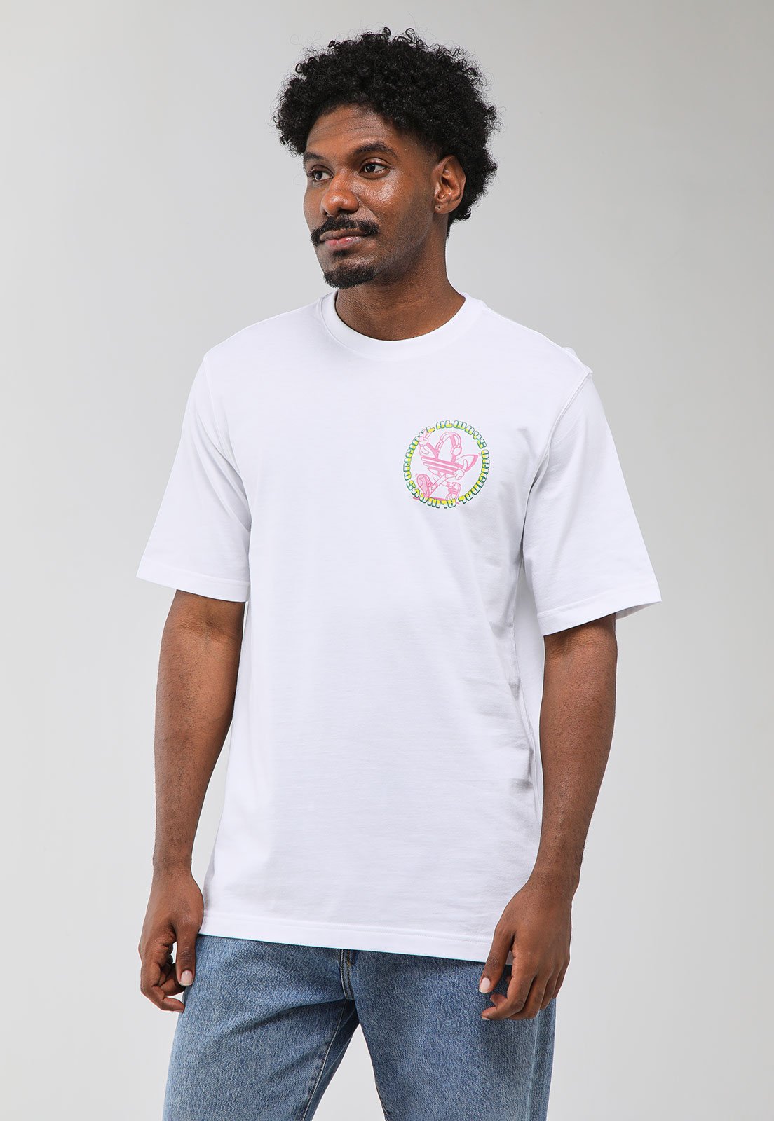 Camiseta Masculina adidas Originals Trefoil Graf Branca