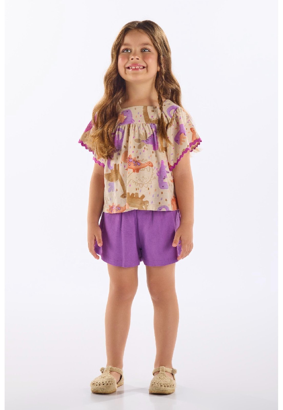 Infantil – Conjunto com Blusa e Short Up Baby Roxo