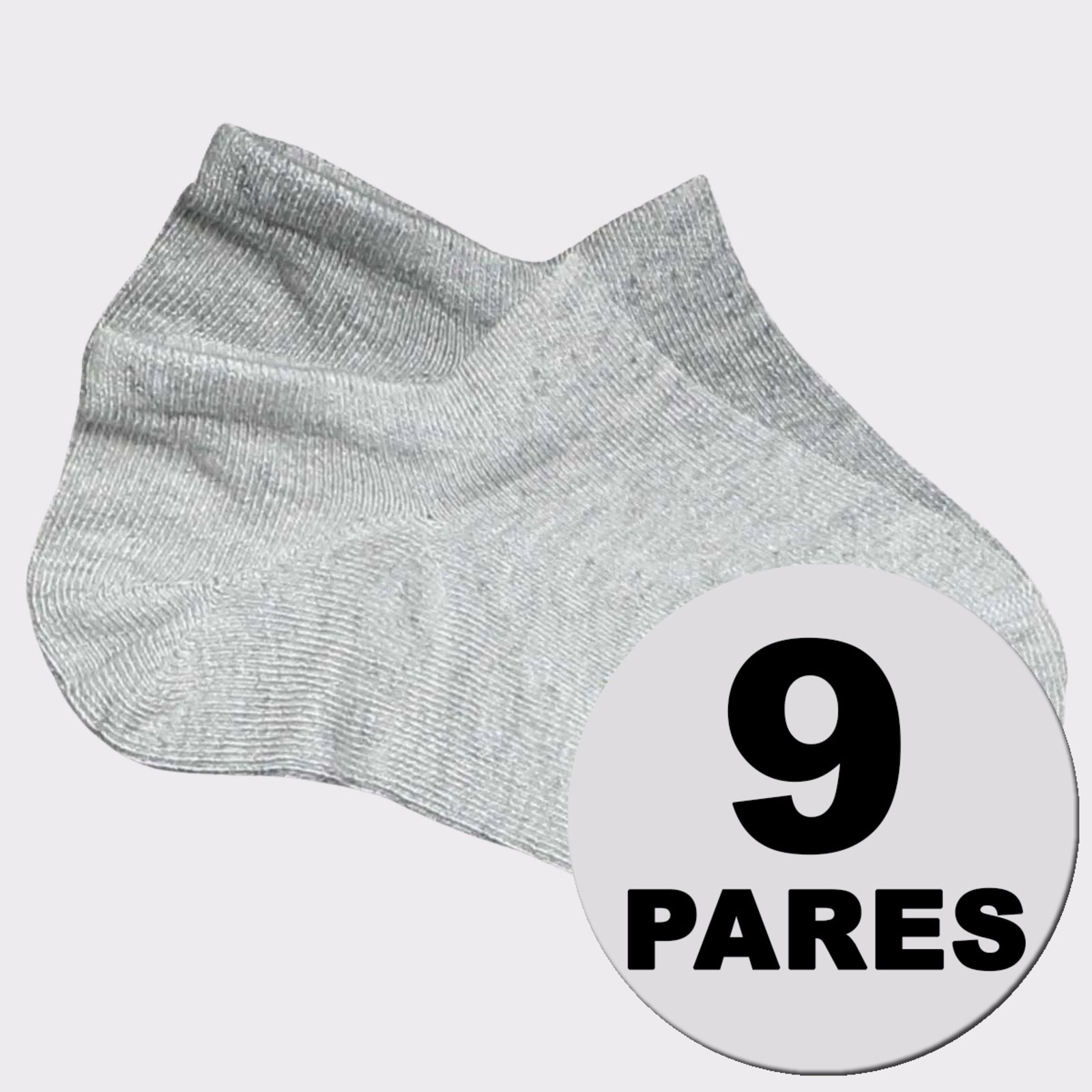 Kit Meia Sapatilha Lupo Basic Feminina 9 Pares Cinza