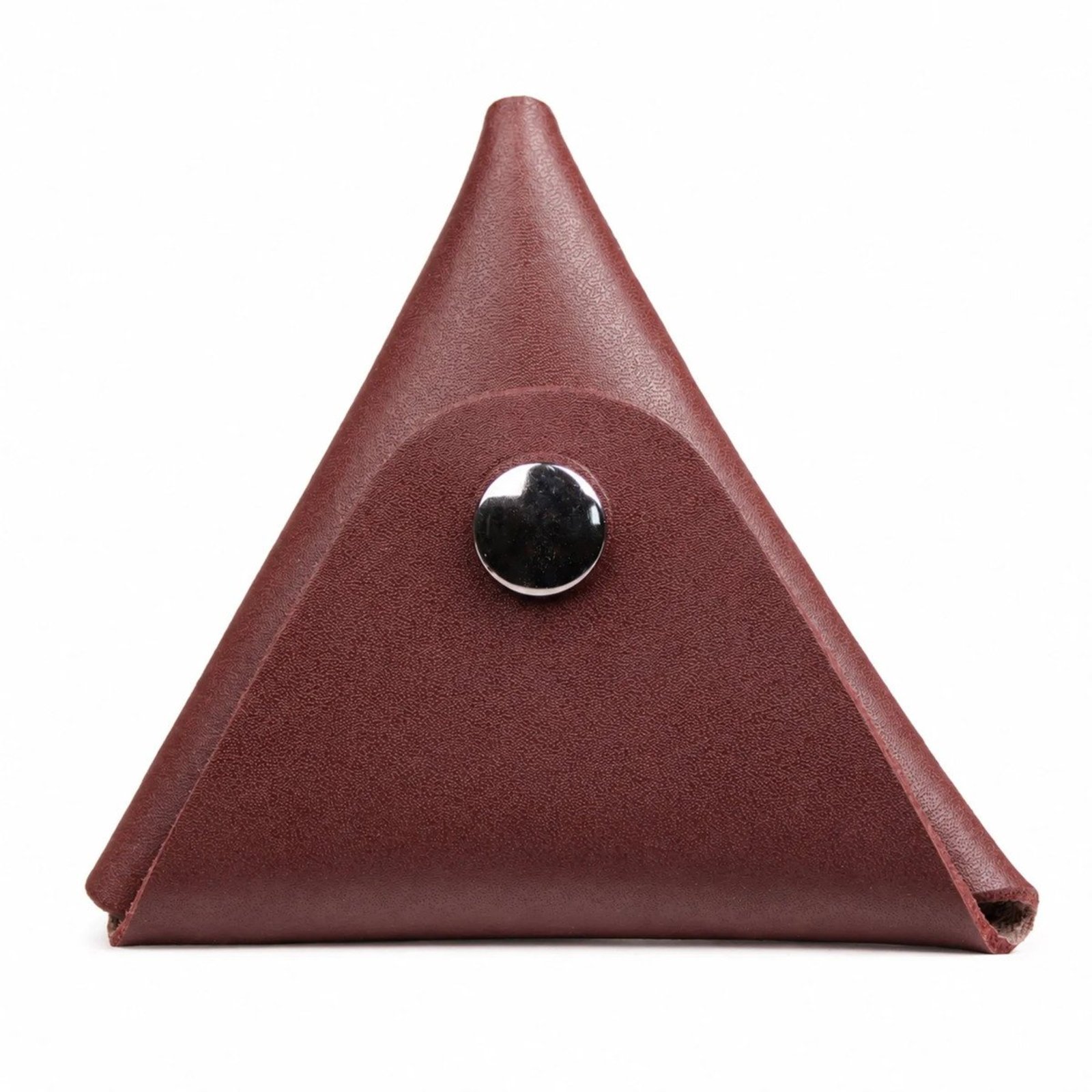 Porta Moedas Triangular em Couro com Botão Artlux 472 Pinhão