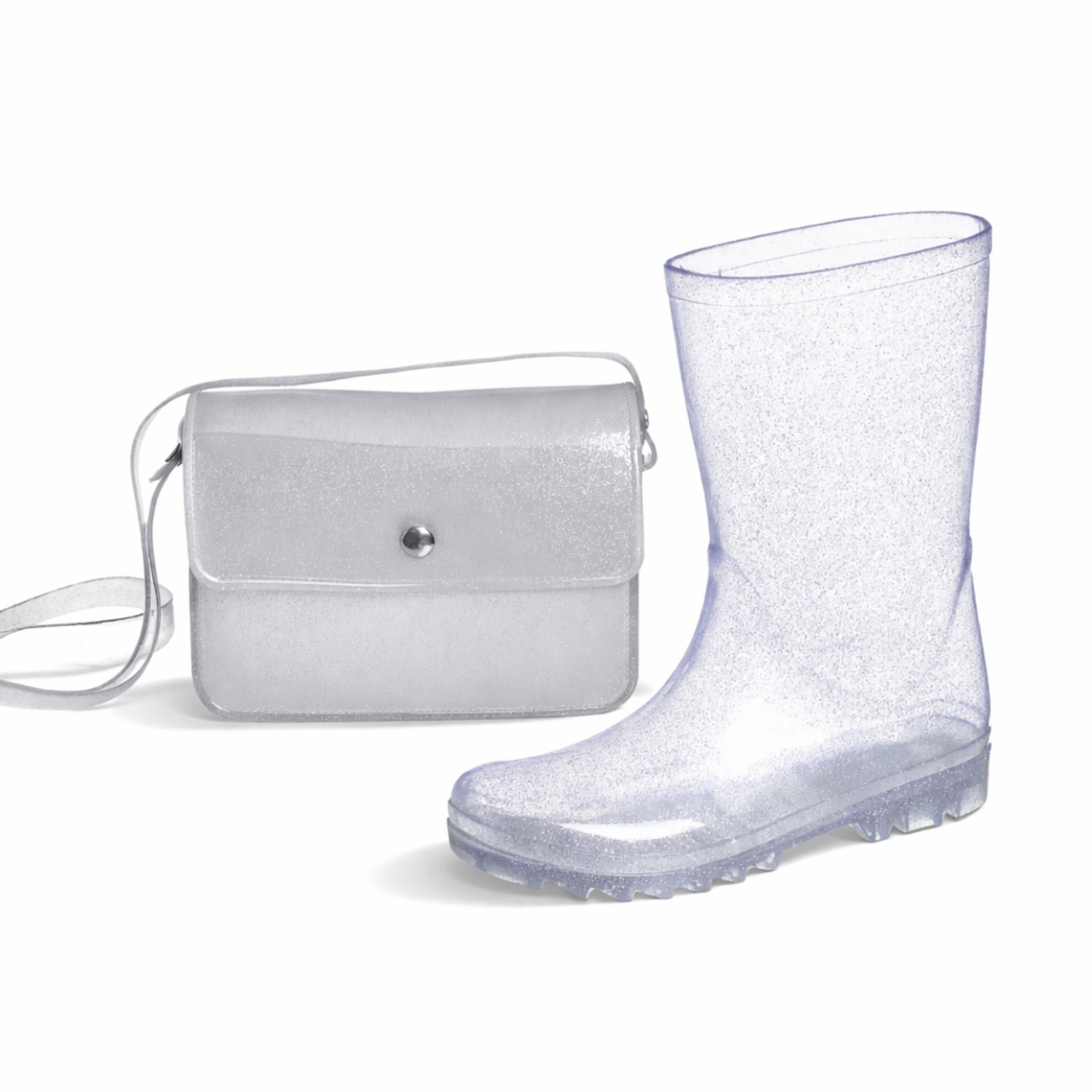 Infantil - Kit meninas galocha emborrachada + bolsa transversal moderna modinha