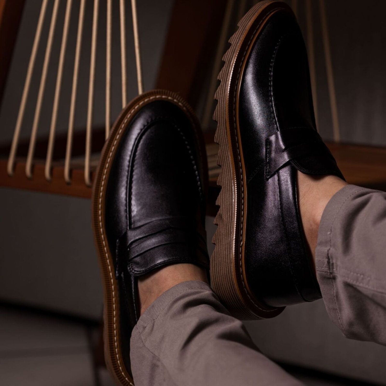 Sapato Masculino Dubai Mocassim Tratorado Social Mocassim Casual Moderno