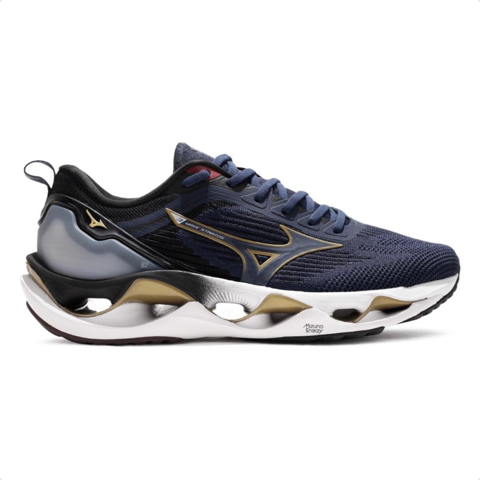 Tênis Mizuno Wave Stratos 3 Masculino Azul Marinho