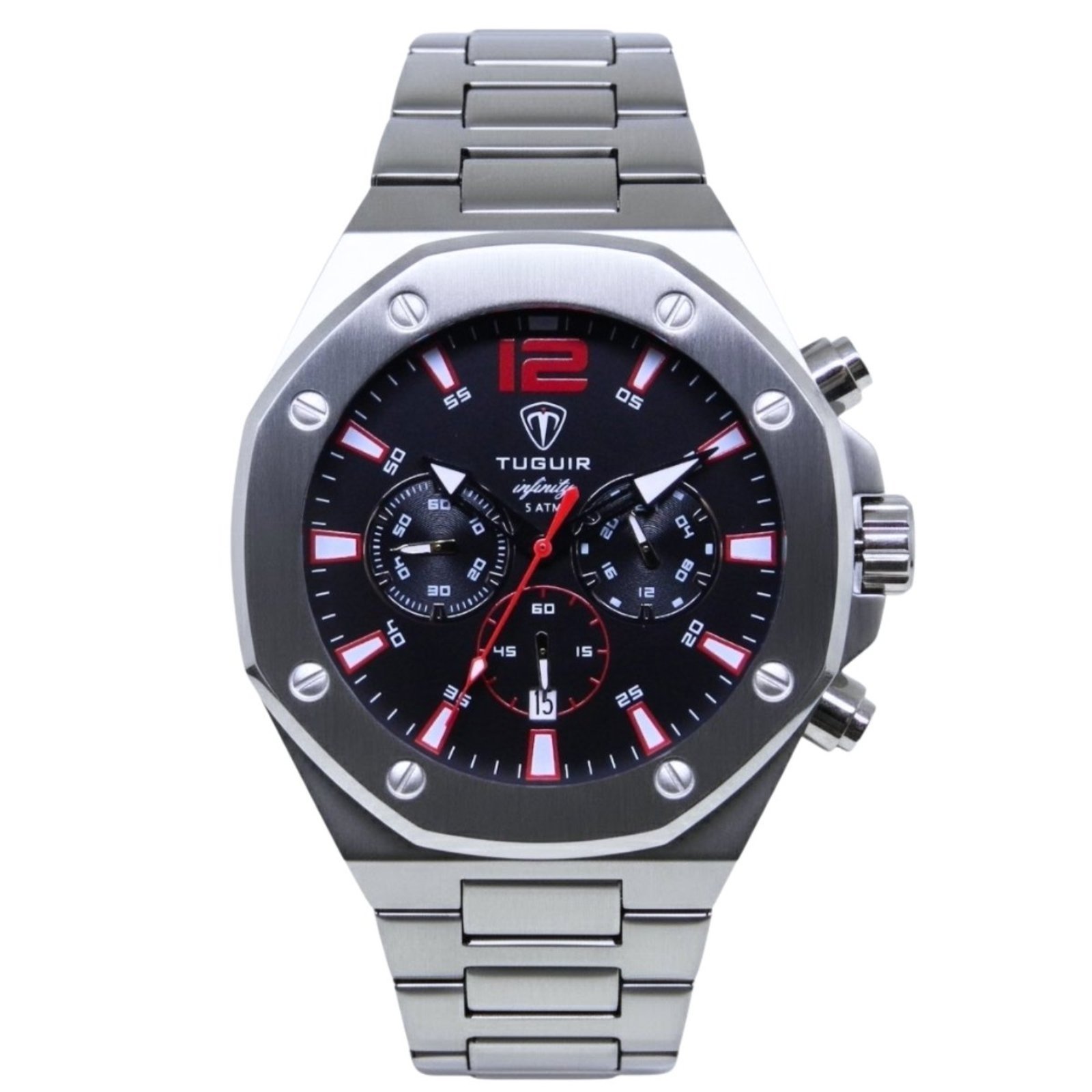 Relógio Cronógrafo Masculino de Aço Tuguir Analógico Infinity GCS-1271 e