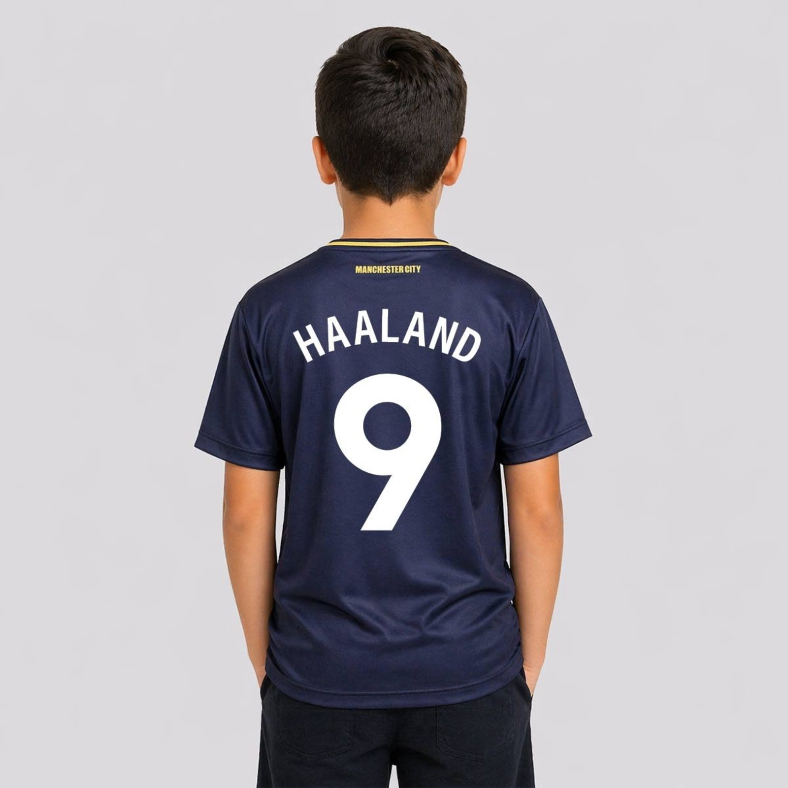 Camisa Manchester City Peter Juvenil Marinho 9 Haaland