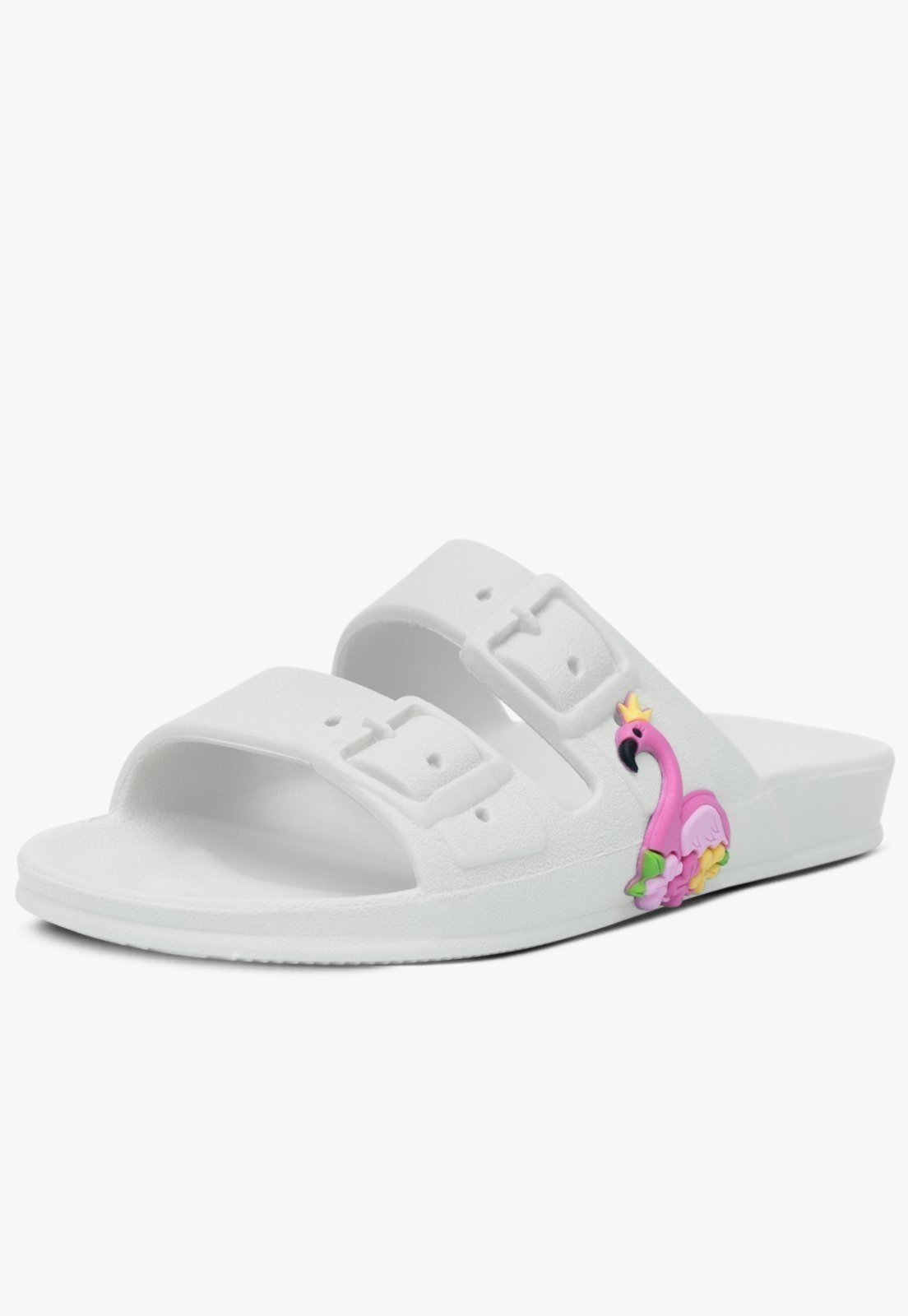 Infantil – Chinelo Papete Popidi Menina Flamingo Branco