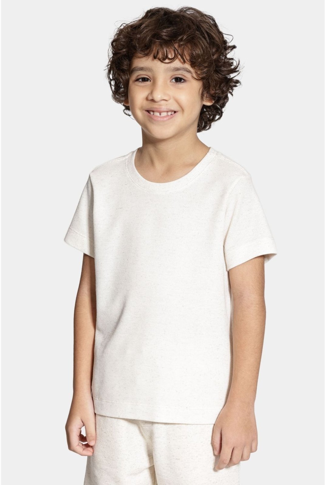 Infantil - Camiseta Aramis Maxlin Textura Manga Curta Natural
