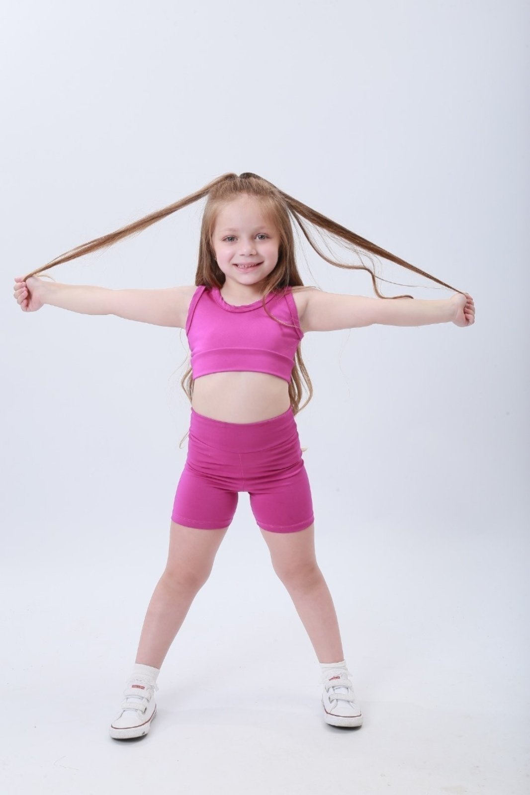 Infantil - Conjunto Fitness Menina Shorts + Top - DunaFit