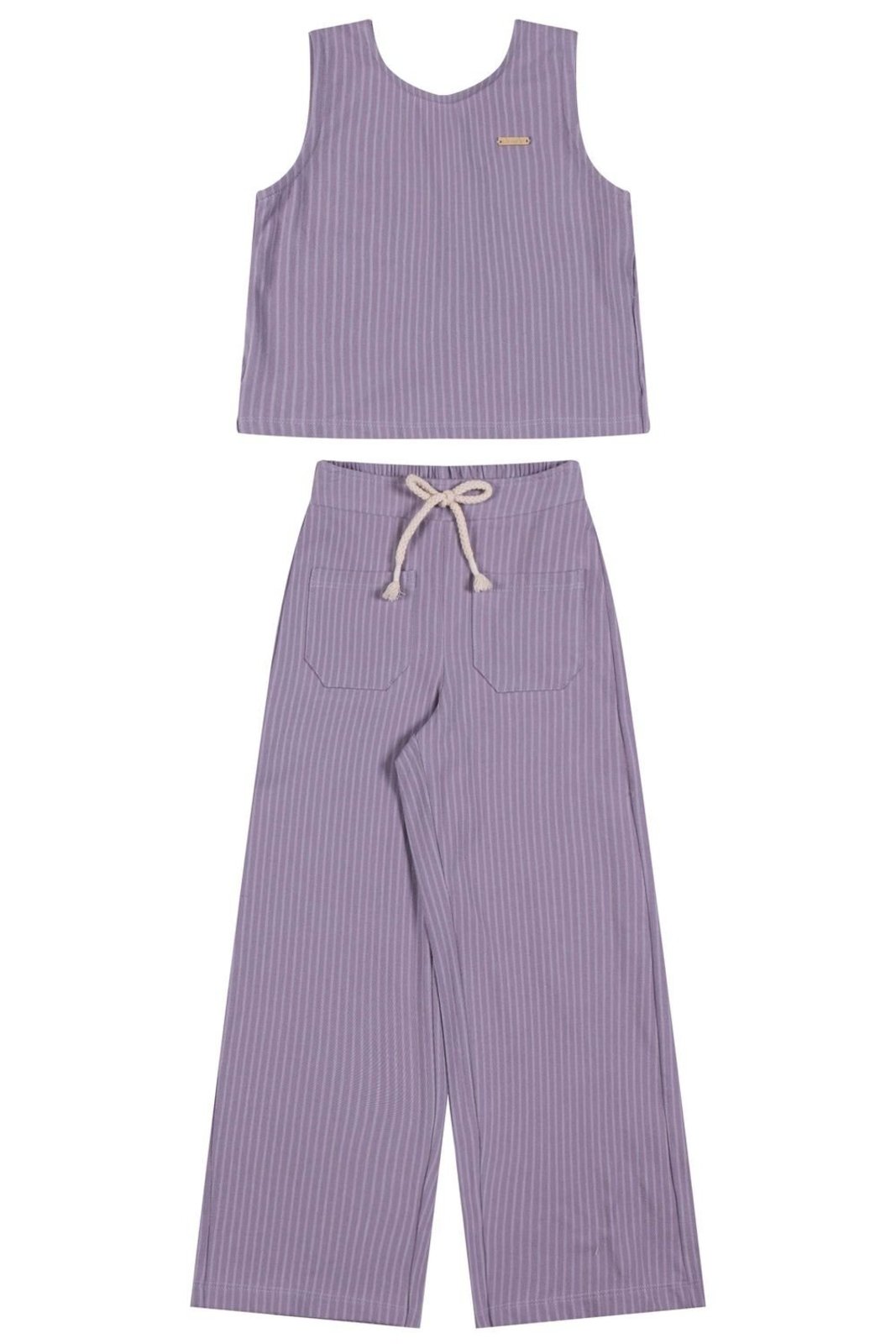Infantil - Conjunto Curto Menina Listras Colorittá Lilás