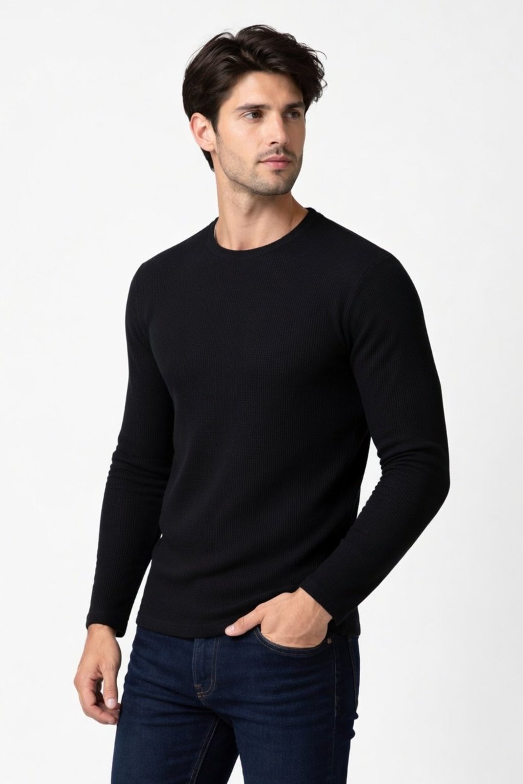 Camisa Basica D Bell Outlet Fashion Manga Longa Preto
